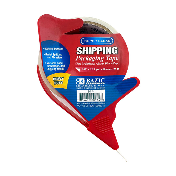 1.88" x 27.3 Yards Super Clear Heavy Duty Shipping Packaging Tape with Dispenser