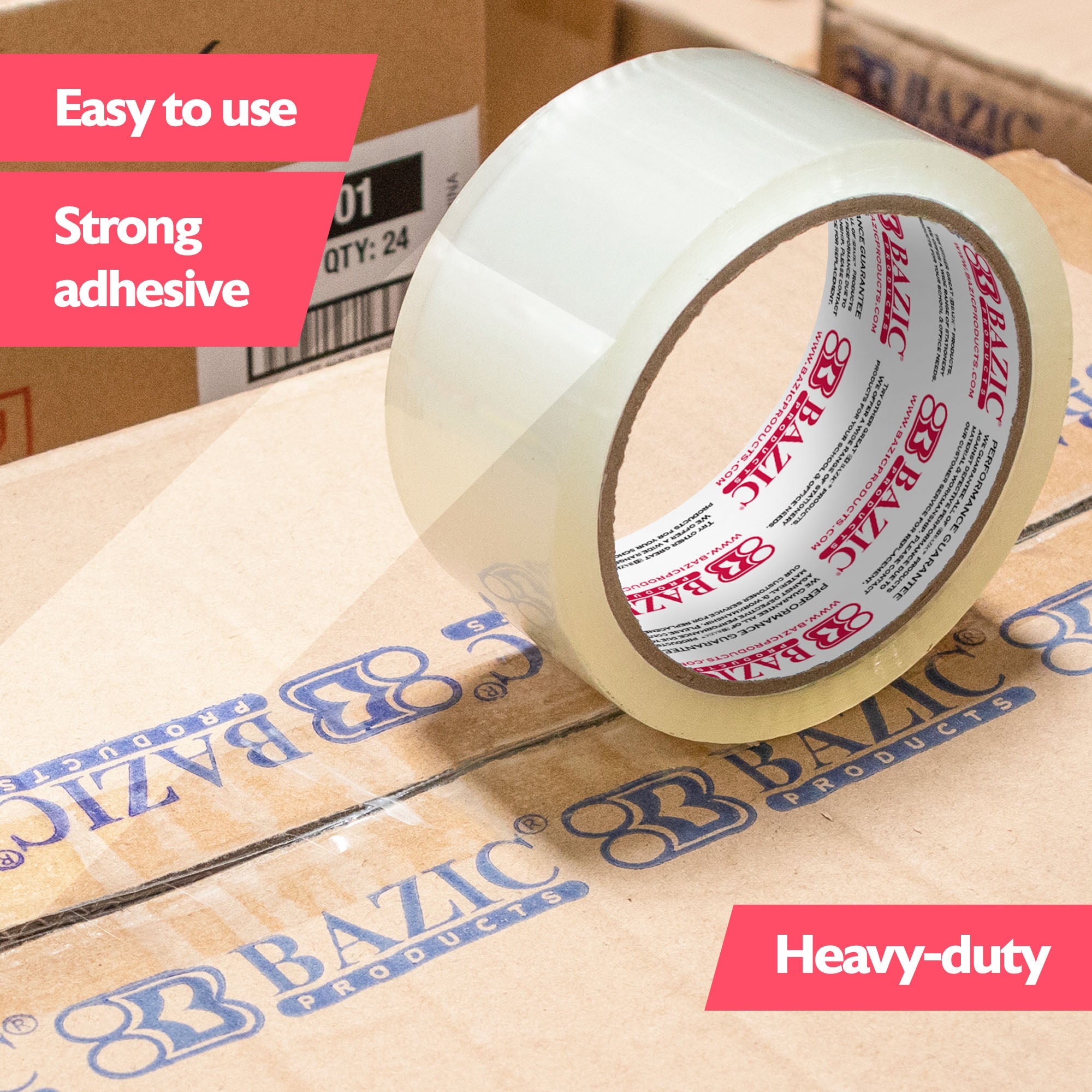 Heavy Duty Industrial Clear Packaging Tape 1.88" x 109.3 Yards (36/Box)