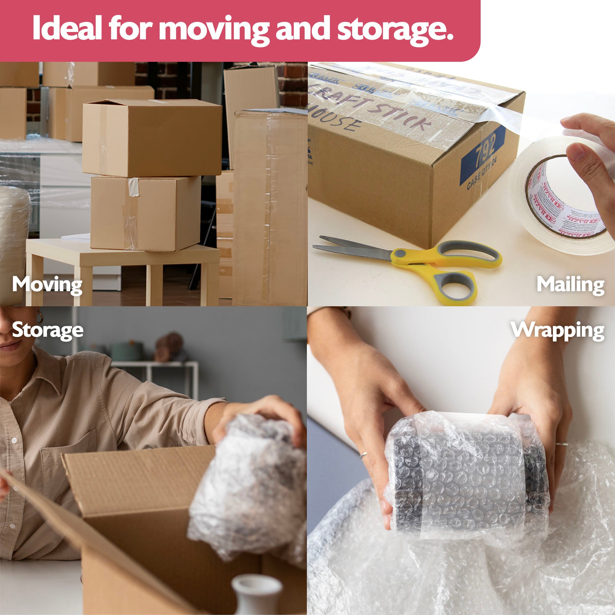 Heavy Duty Industrial Clear Packaging Tape 1.88" x 109.3 Yards (36/Box)