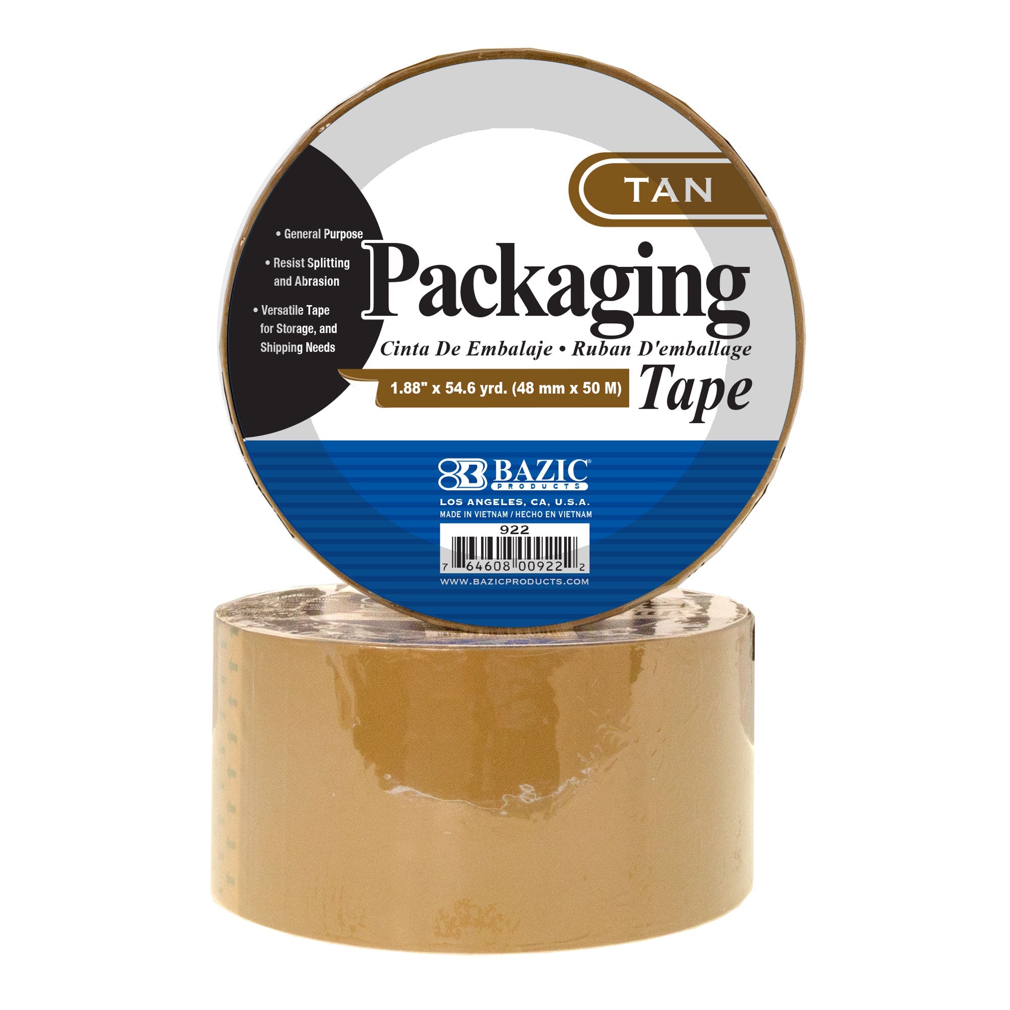 Tan Packaging Tape 1.88" X 54.6 Yards
