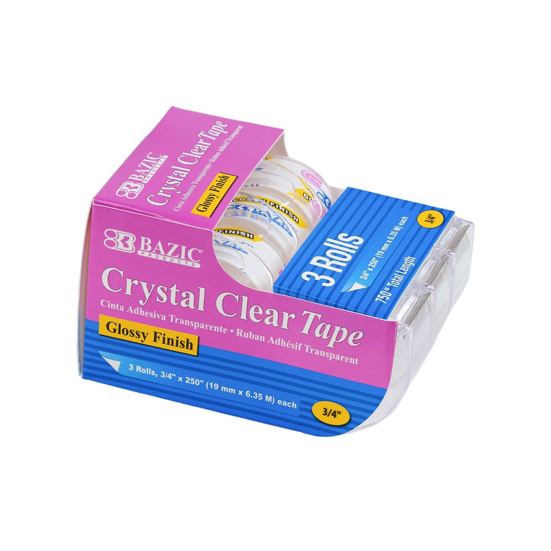 3/4" X 500" Crystal Clear Tape (3/Pack)
