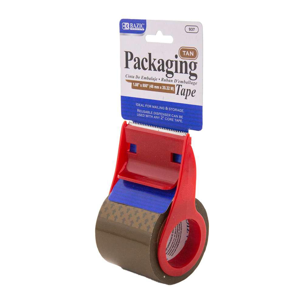 Packaging Tape Tan w/ Dispenser 1.88" X 800"