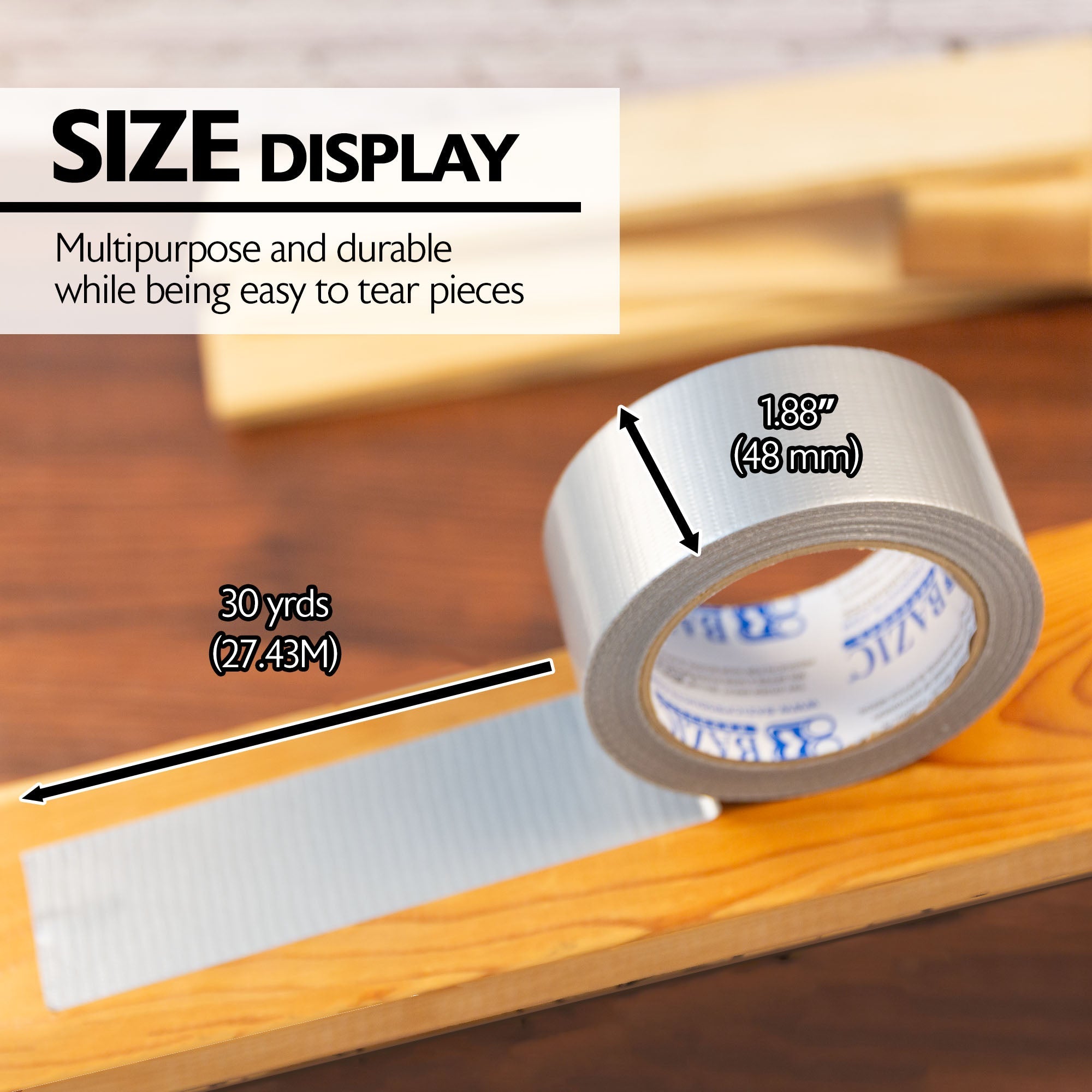 1.88" X 30 Yards Silver Duct Tape