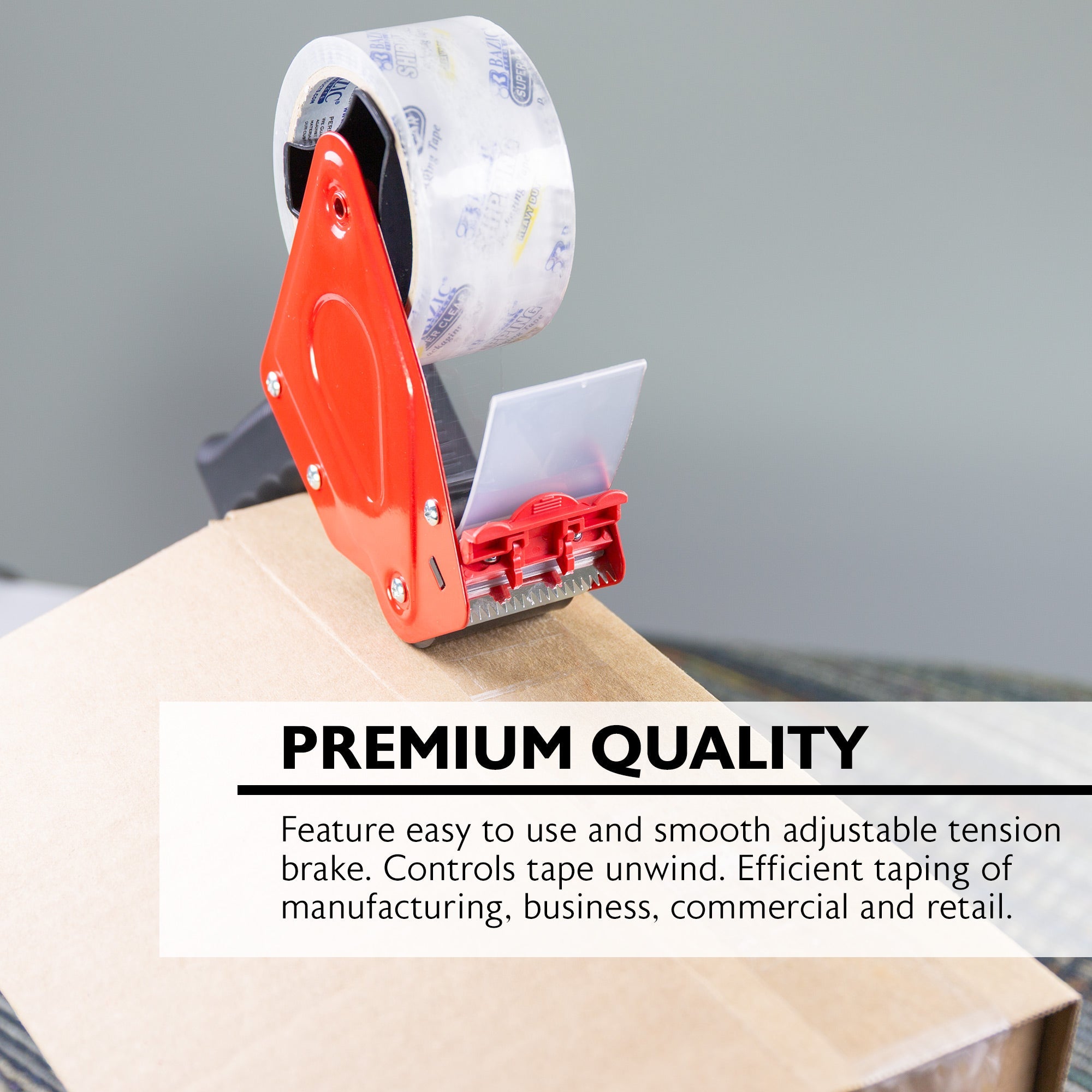Packaging Tape Dispenser, (2) 1.88" X 54.6 Yards Clear Tape