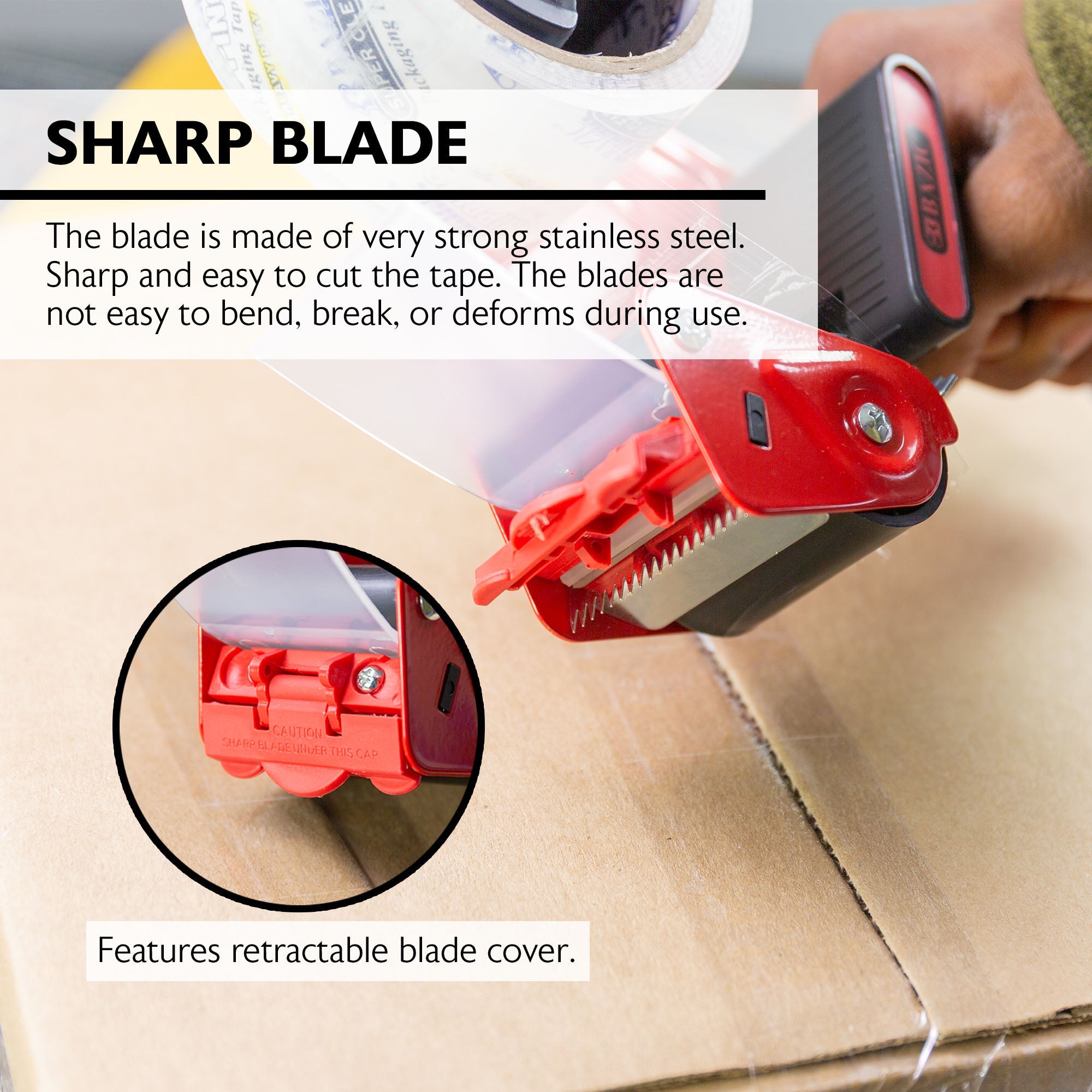Packaging Tape Dispenser, (2) 1.88" X 54.6 Yards Clear Tape