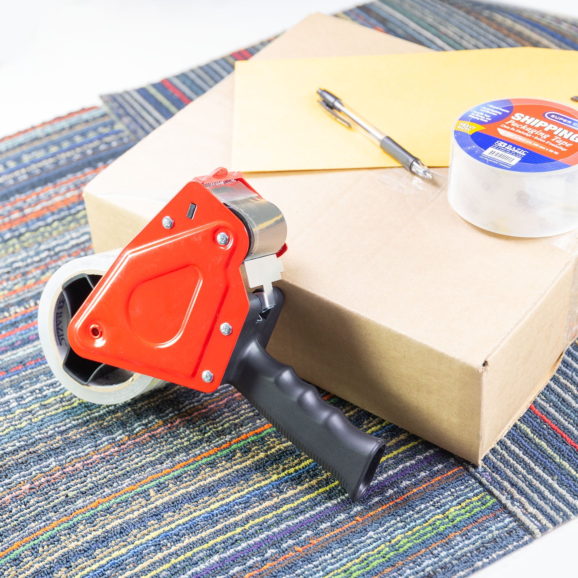 Packaging Tape Dispenser, (2) 1.88" X 54.6 Yards Clear Tape