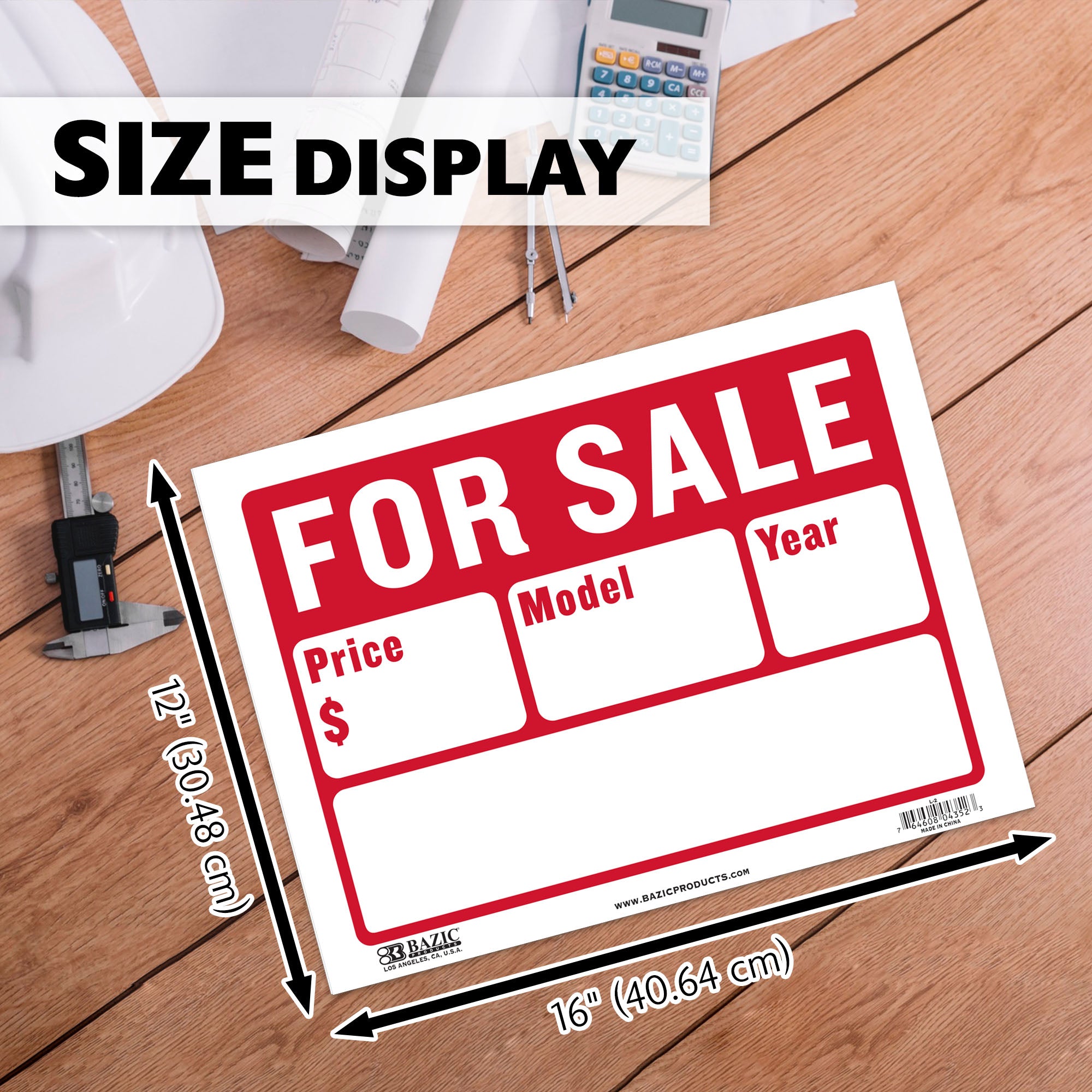 Bazic S-4 9 X 12 In. Rent Sign - Foto 5