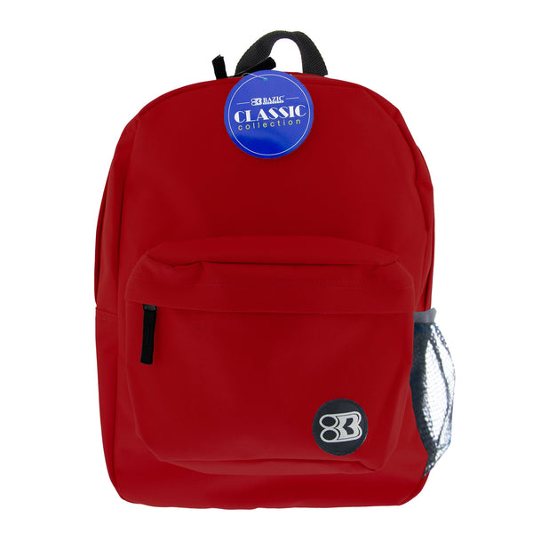17" Burgundy Classic Backpack - Bazicstore