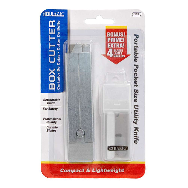 Carton Cutters w/ 4 Replacement Blades in tube