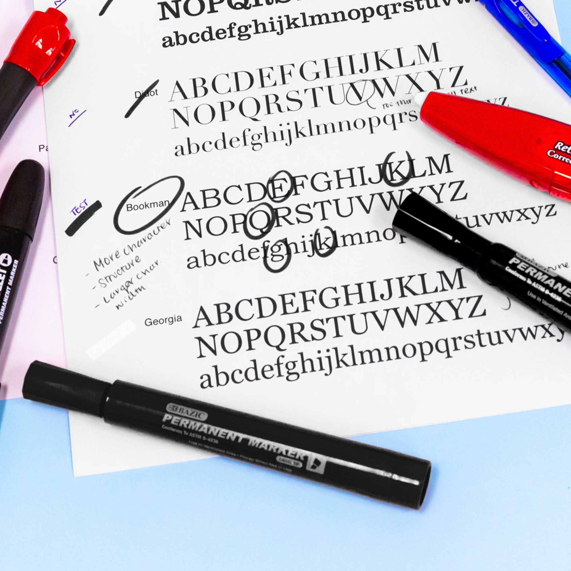 BAZIC Black Chisel Tip Jumbo Permanent Markers (3/Pack) – BAZIC