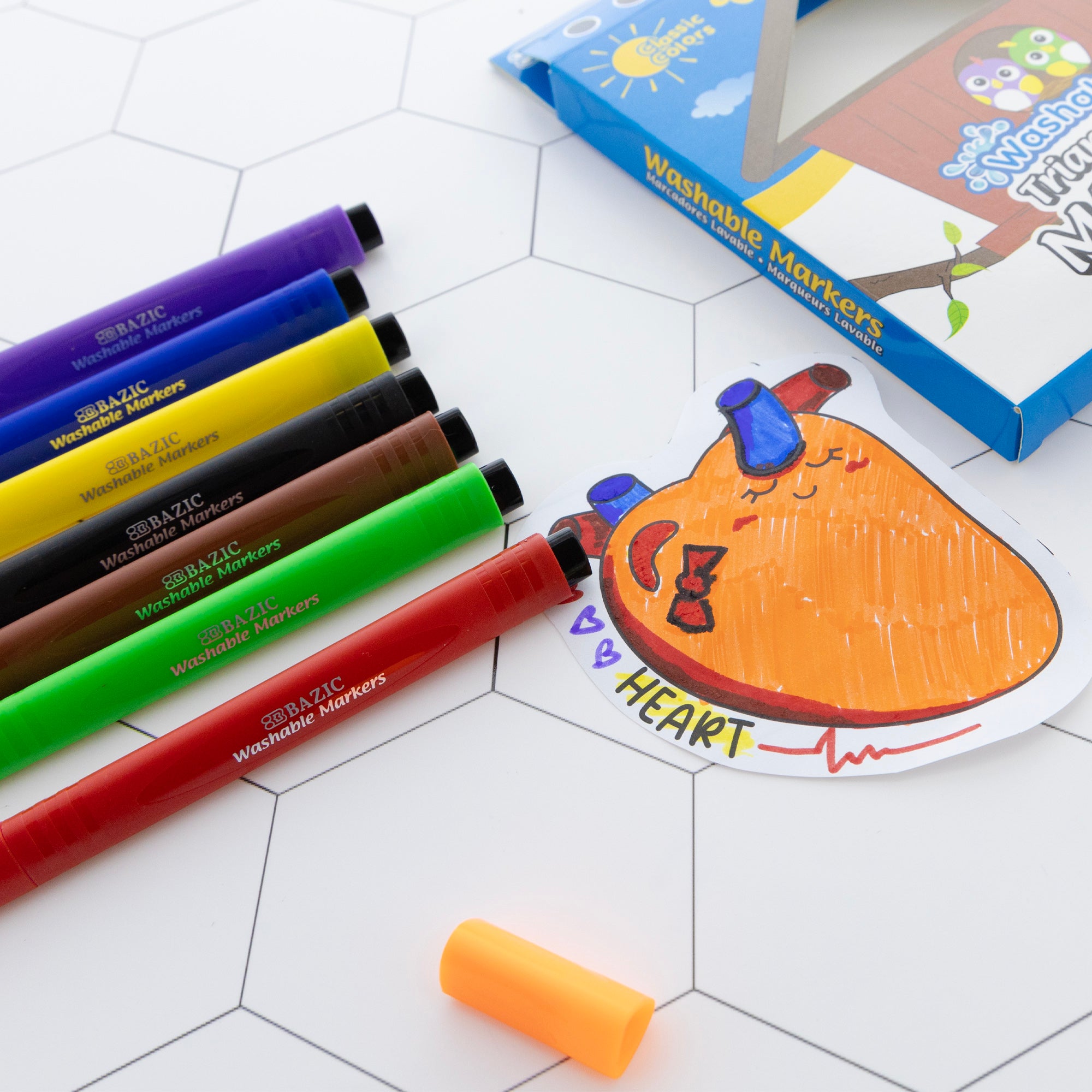 Washable Markers Broad Line Jumbo Triangle 8 Color