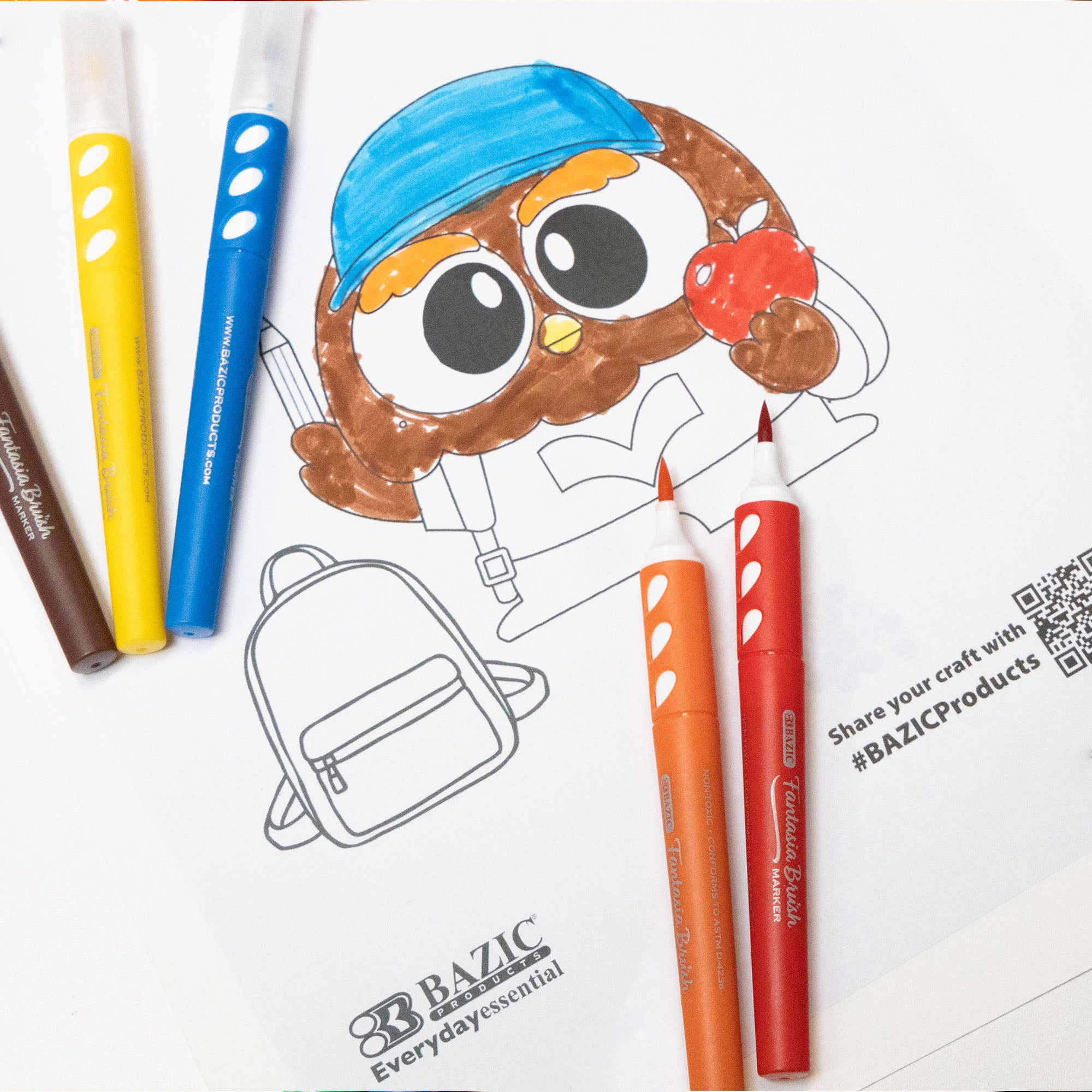 Fantasia 12 Colors Washable Brush Markers