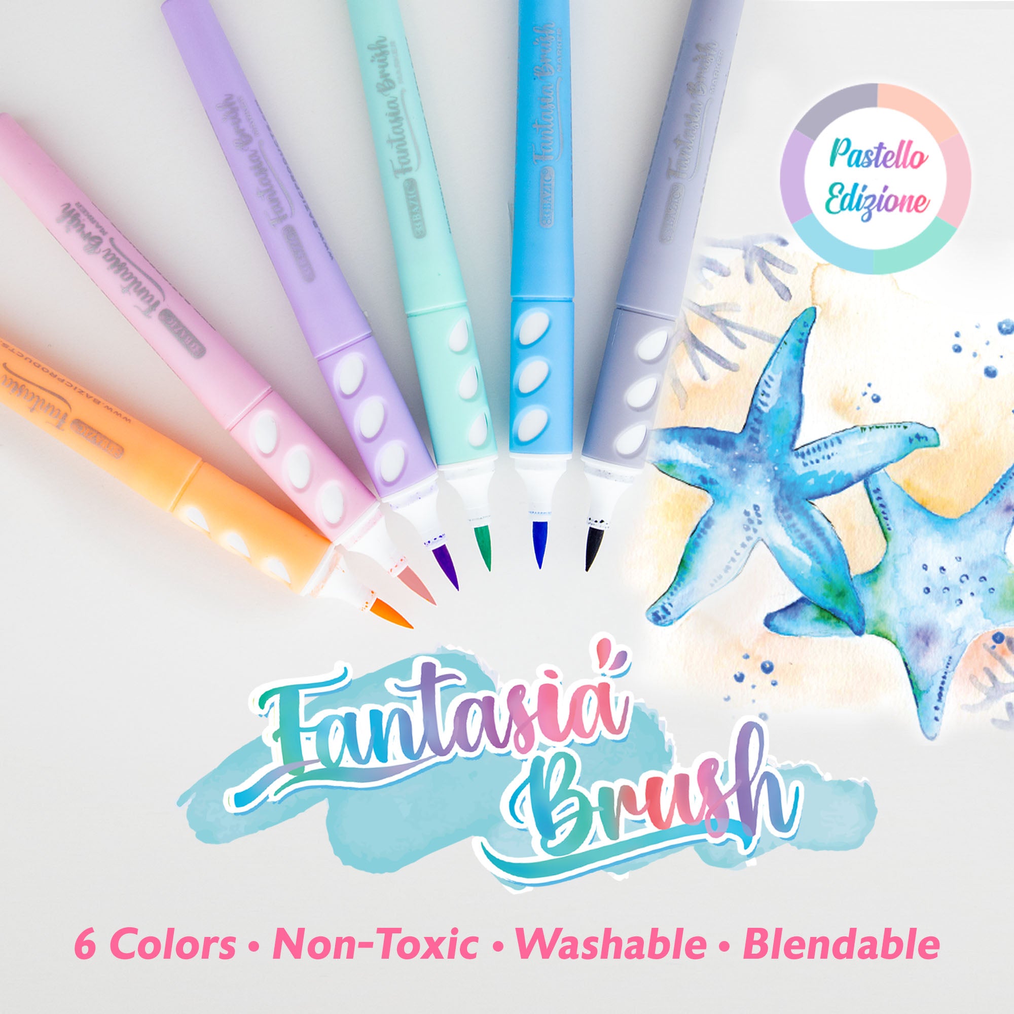 Brush Markers 6 Pastel Colors