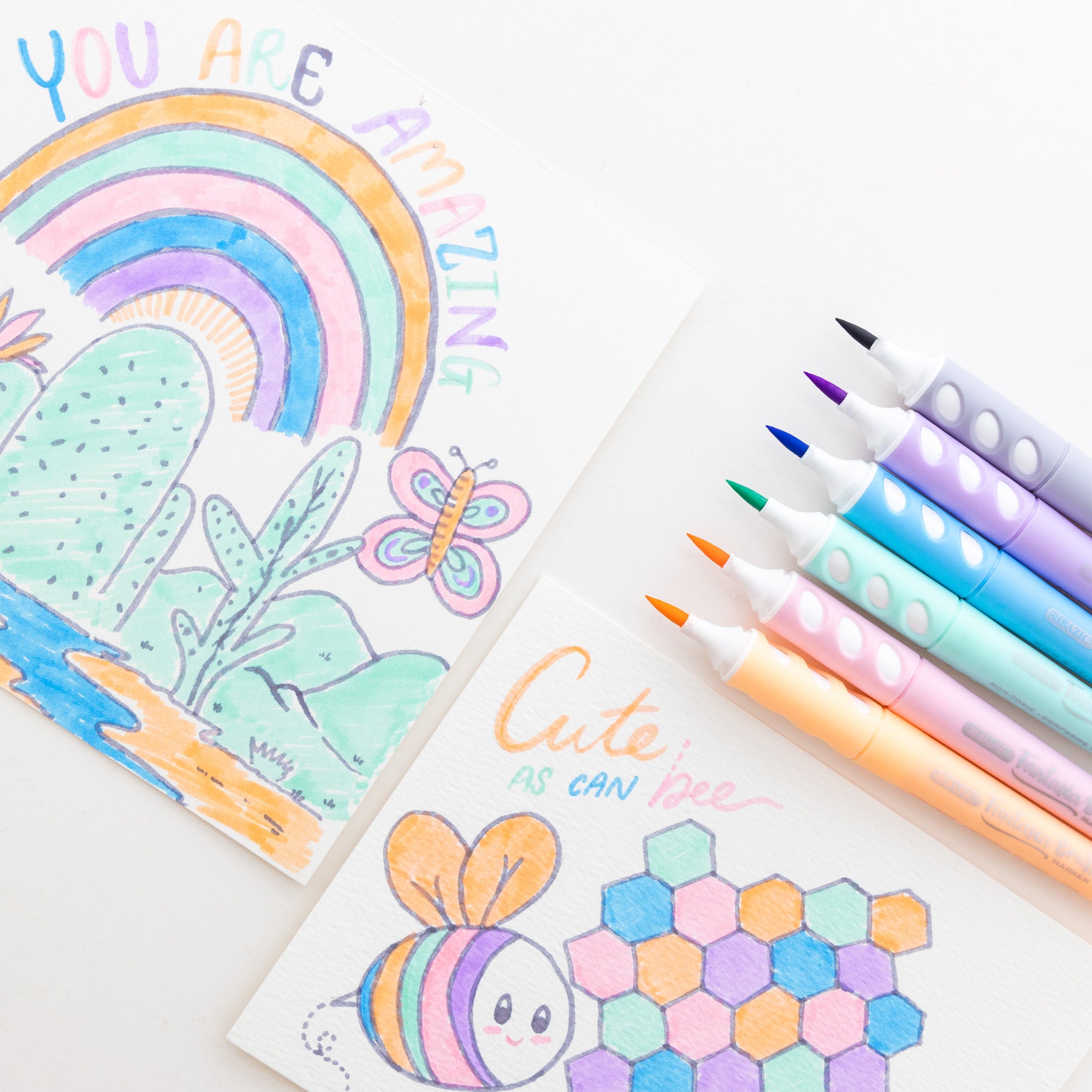 Brush Markers 6 Pastel Colors