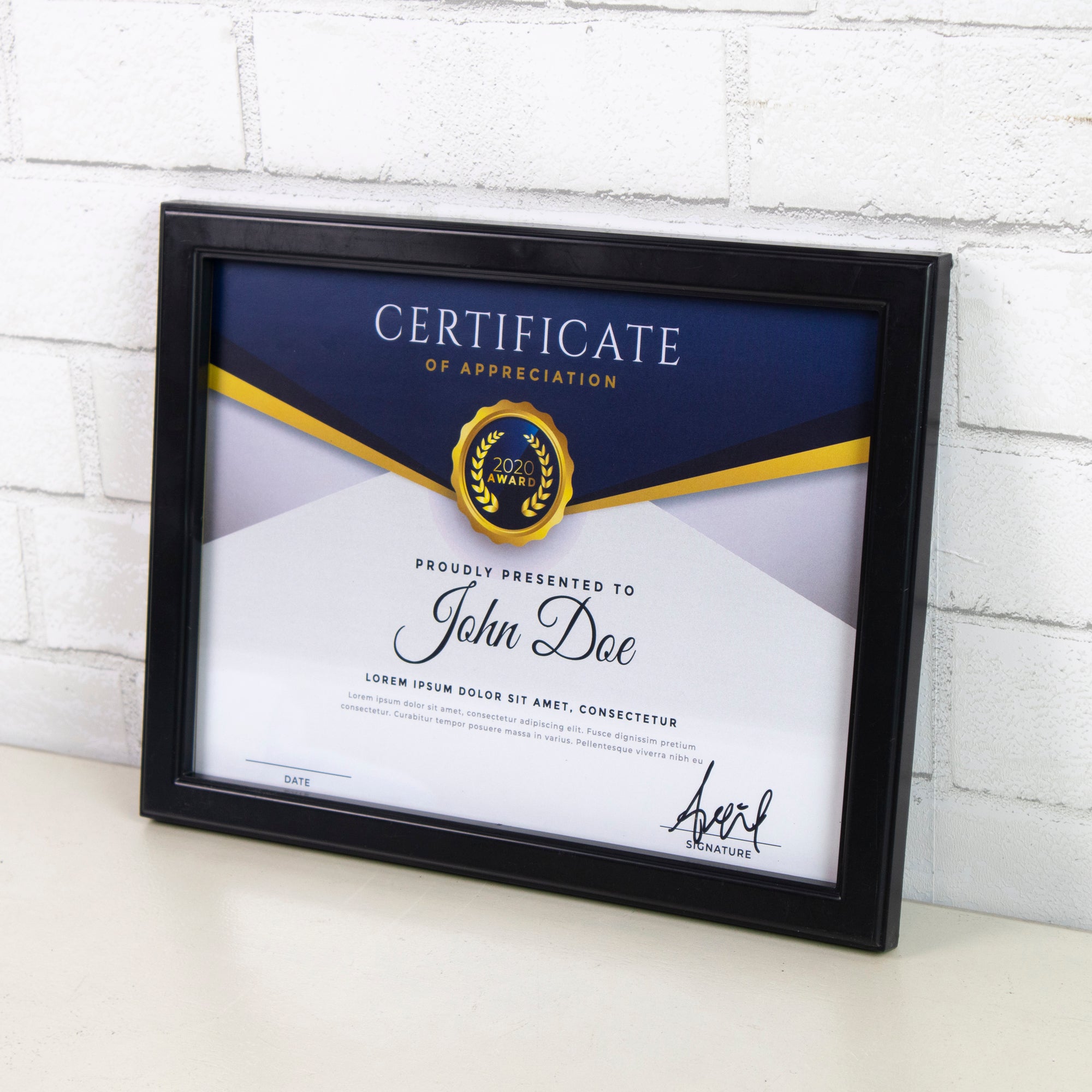 8.5" X 11" Multipurpose Document Frame w/ Glass Cover