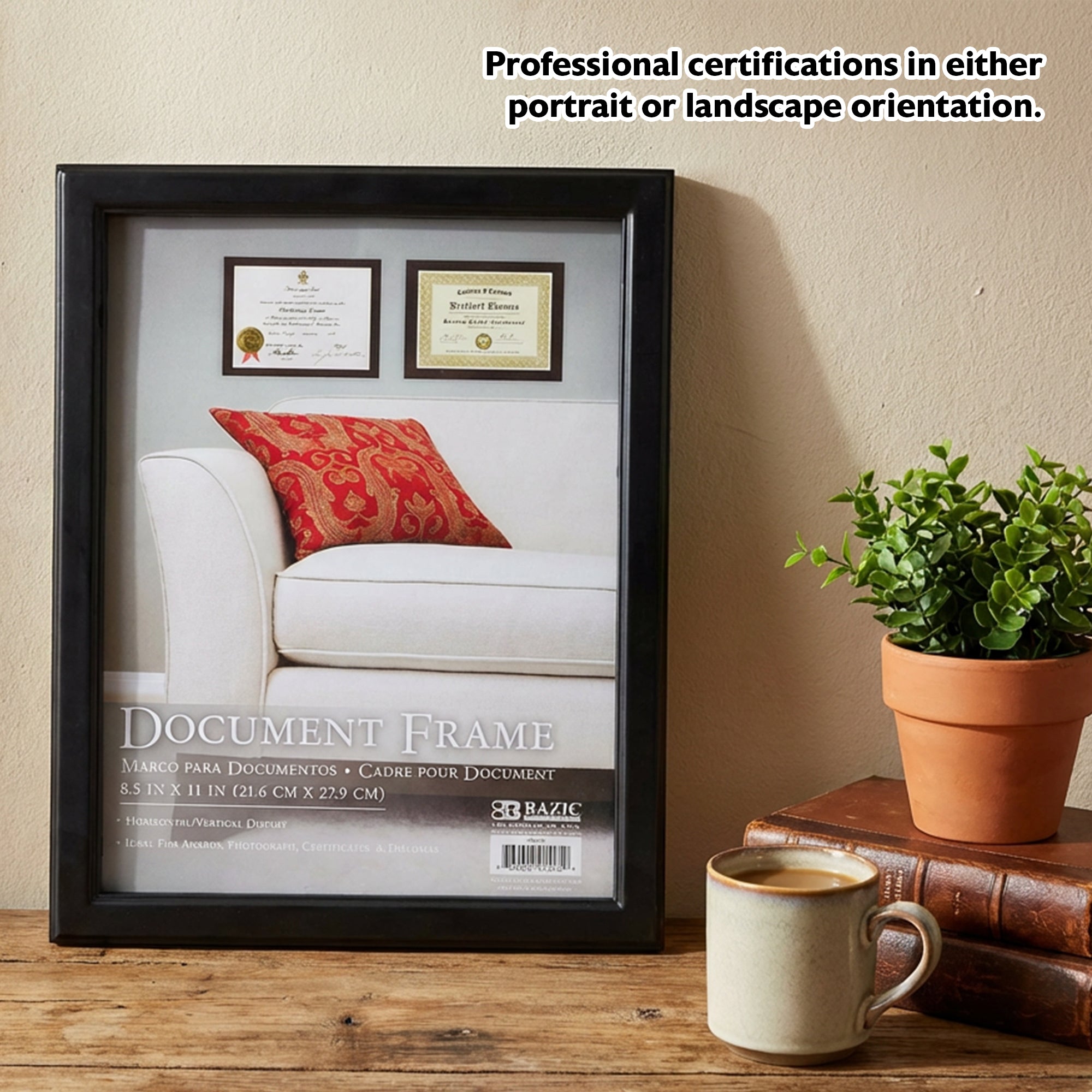 8.5" X 11" Multipurpose Document Frame w/ Glass Cover