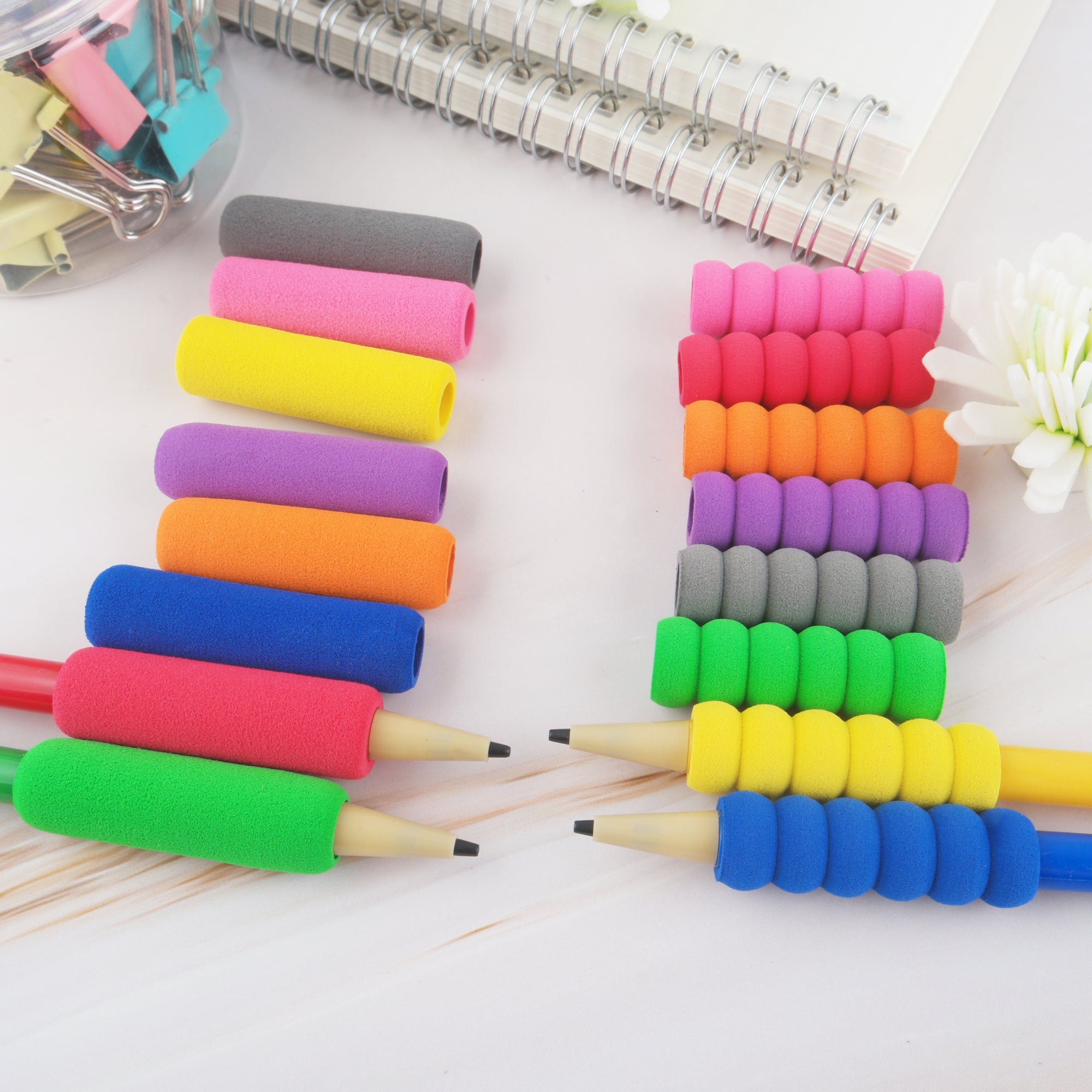 Assorted Color &amp; Shape Foam Pencil / Pen Grip (8/Pack)