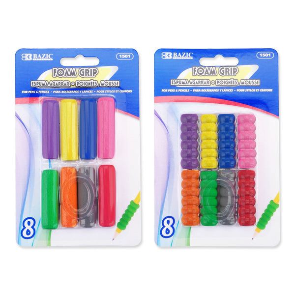 Assorted Color & Shape Foam Pencil / Pen Grip (8/Pack)