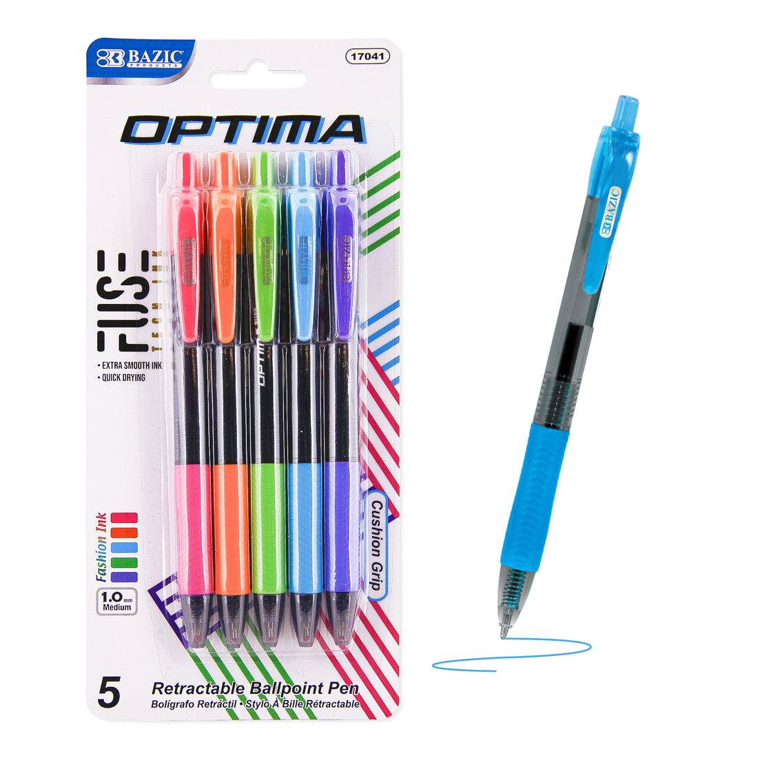 5 Color Optima FUSE TECH Ink Retractable Pen