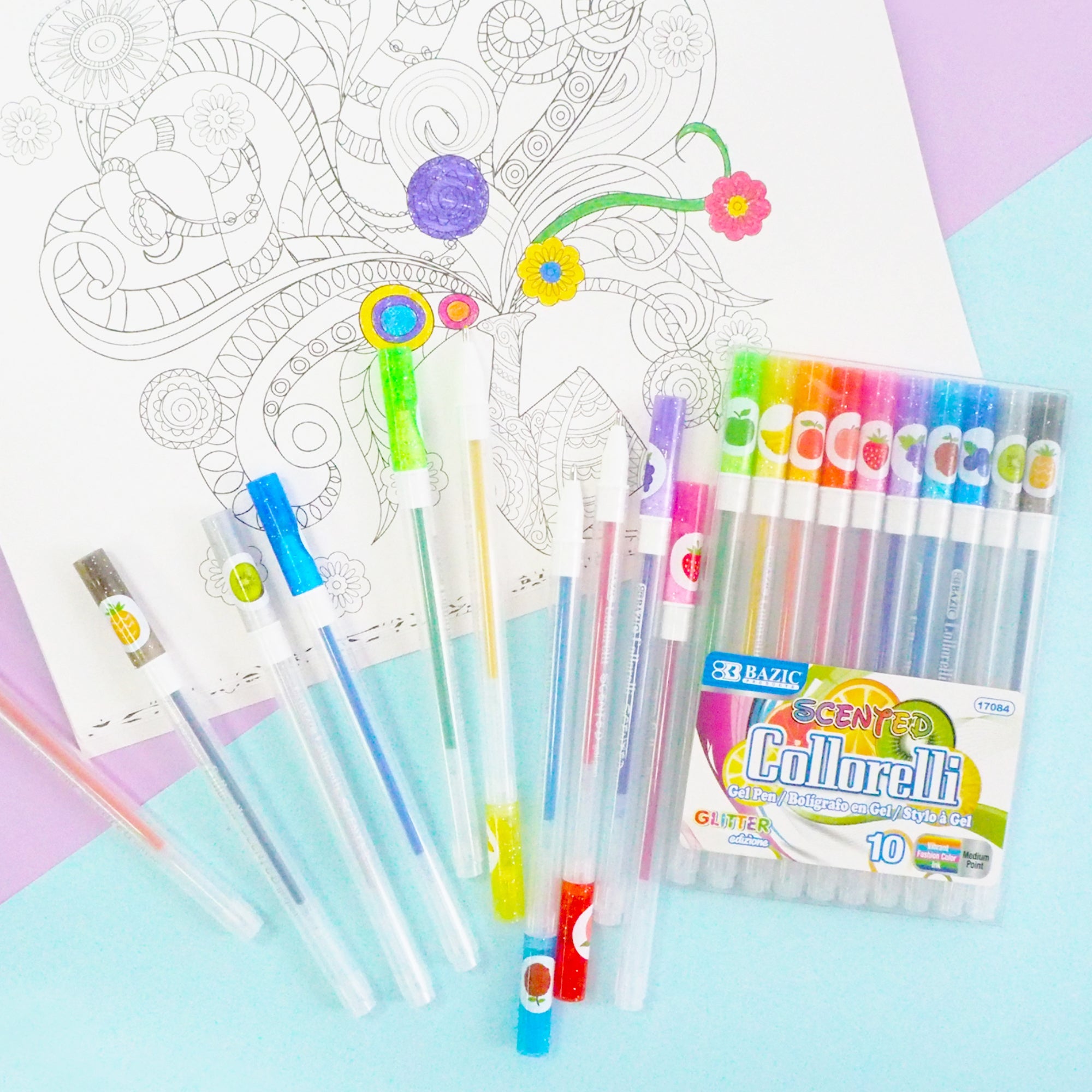 Collorelli Gel Pen 10 Scented Glitter Color