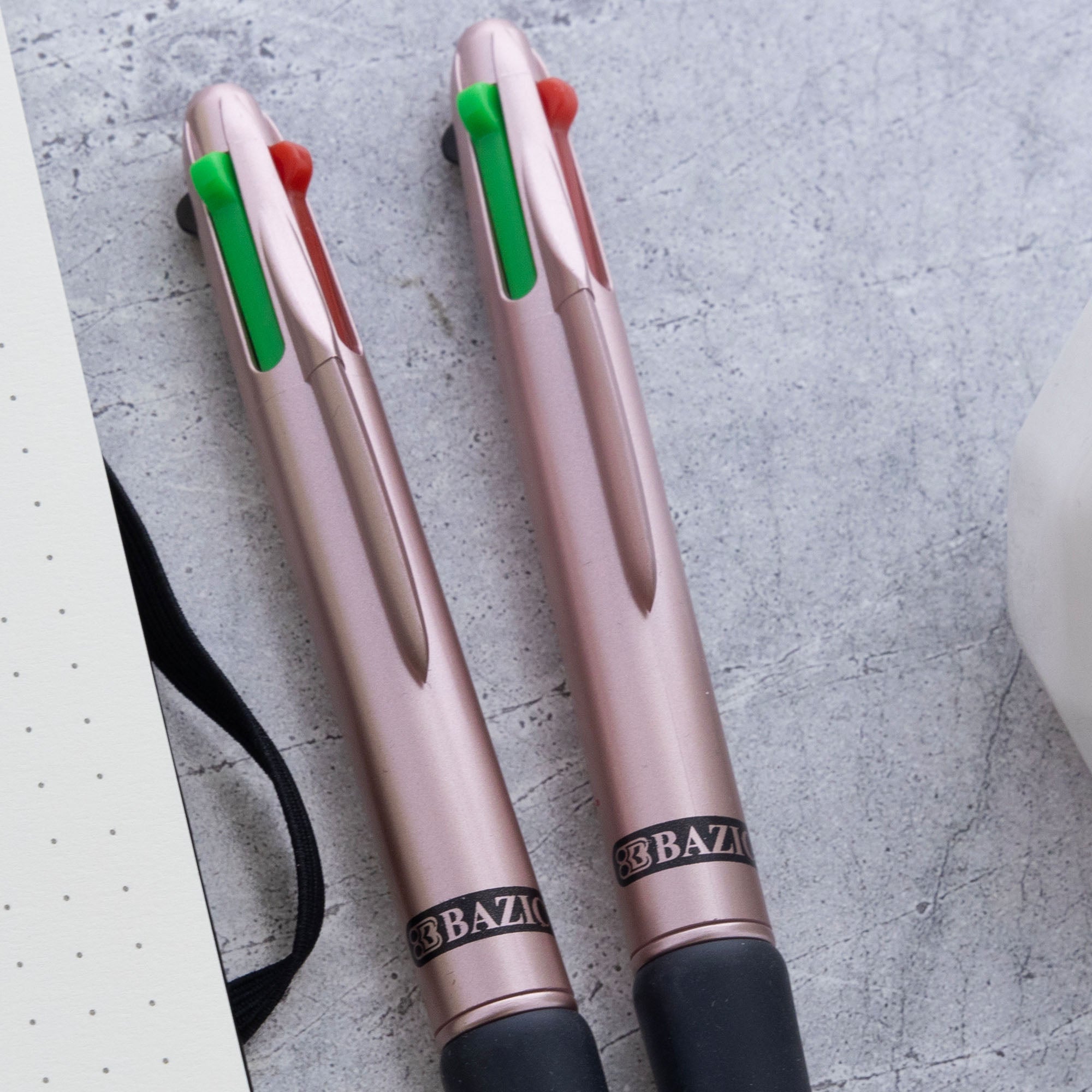 Lynx Satin Top 4-Color Pen w/ Cushion Grip (2/Pack)