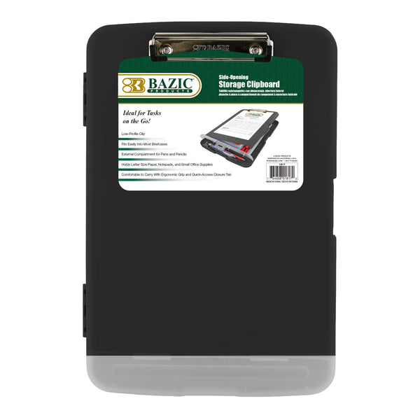 Black Clipboard with Storage & Pen Holder