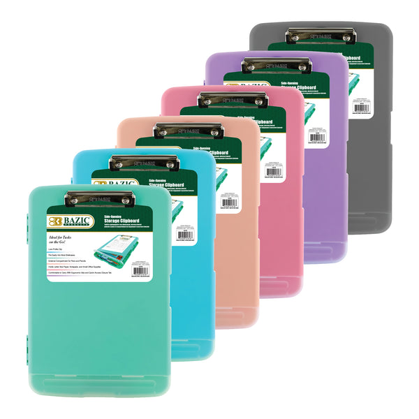 Pastel Color Clipboard with Storage & Pen Holder