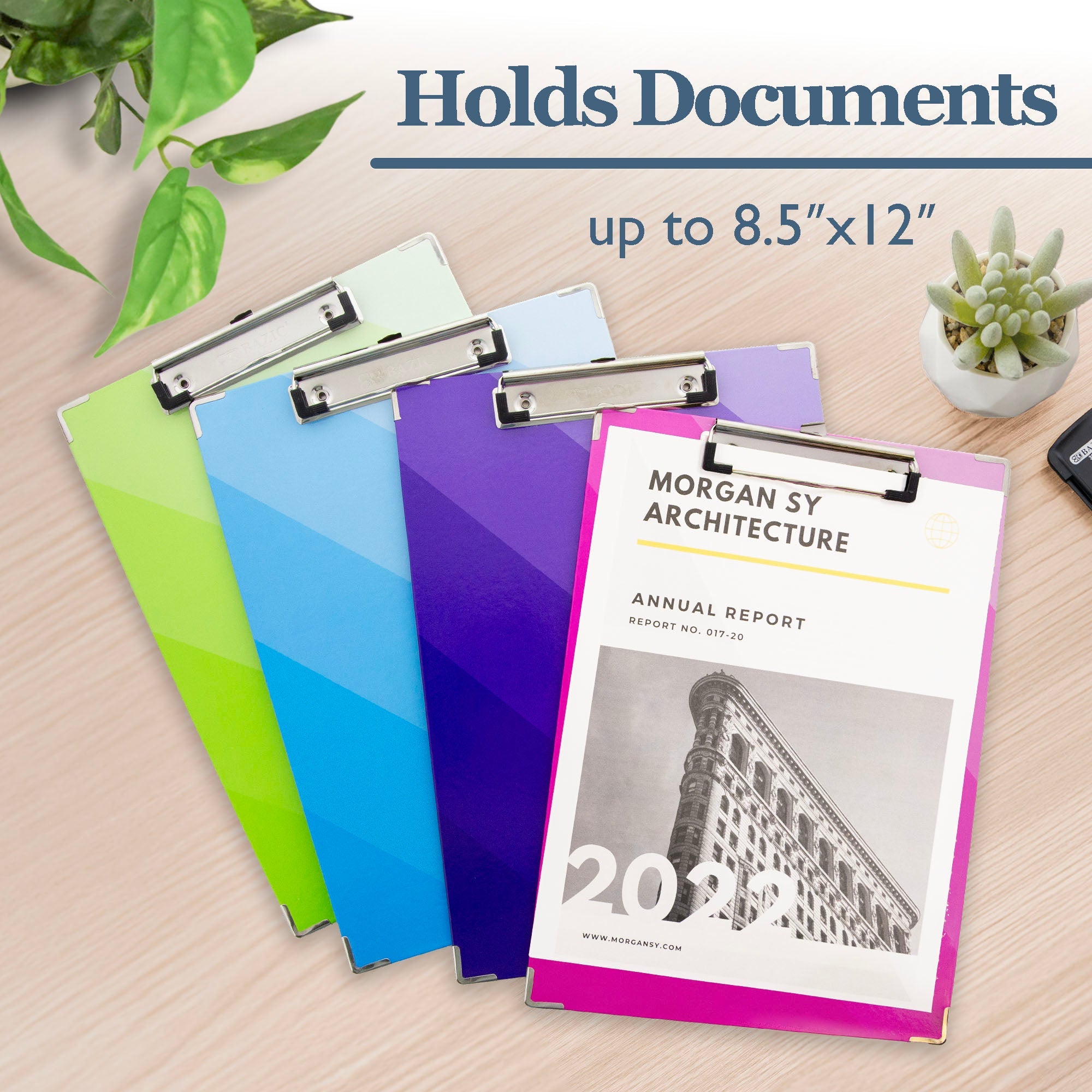 Paperboard Clipboard Letter Size Gradient, Low Profile Clip