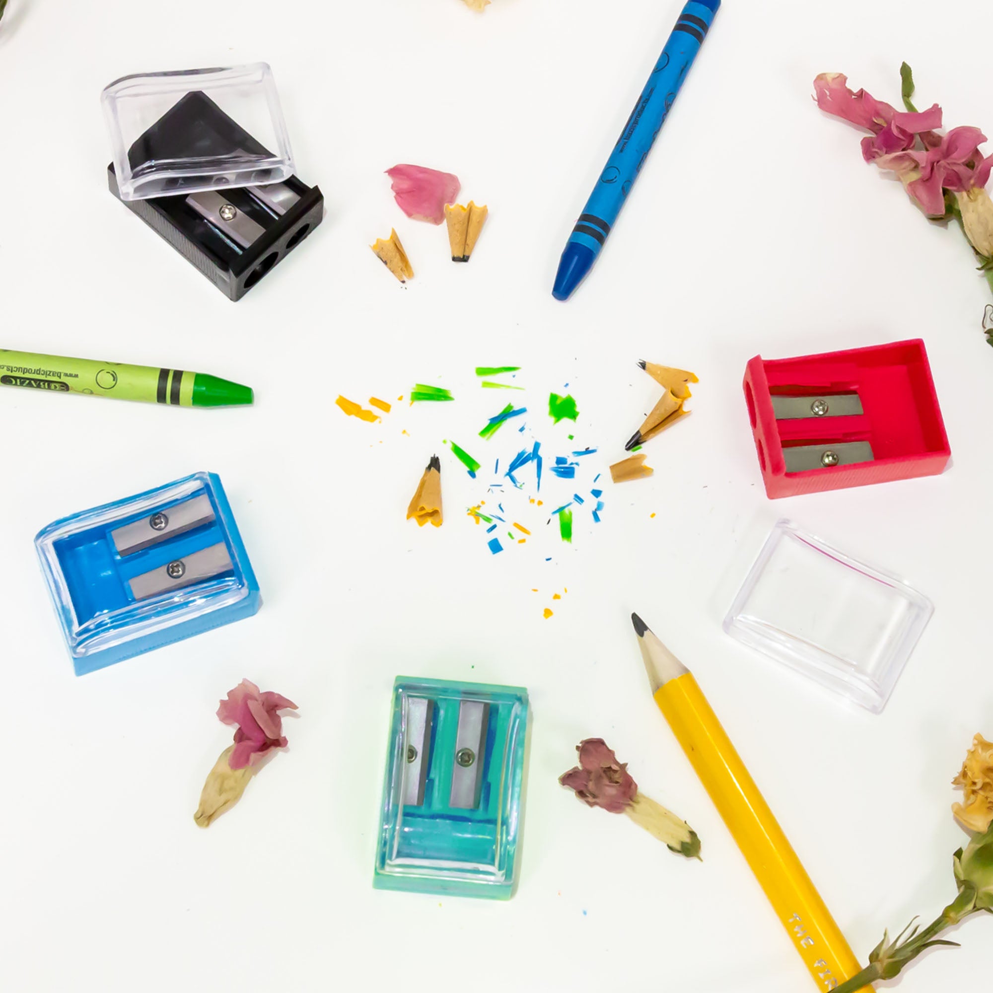 Nora Dual Hole Square Sharpener w/ Receptacle (4/Pack)