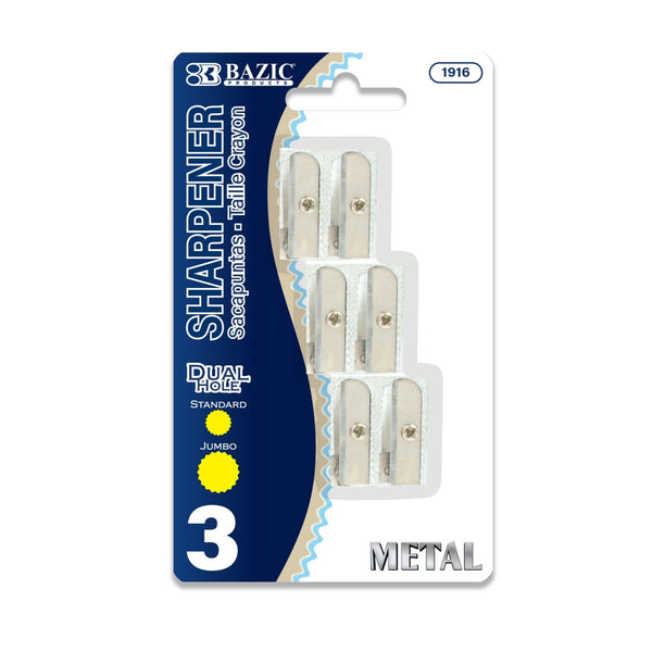 Dual Hole Metal Pencil Sharpener (3/Pack)