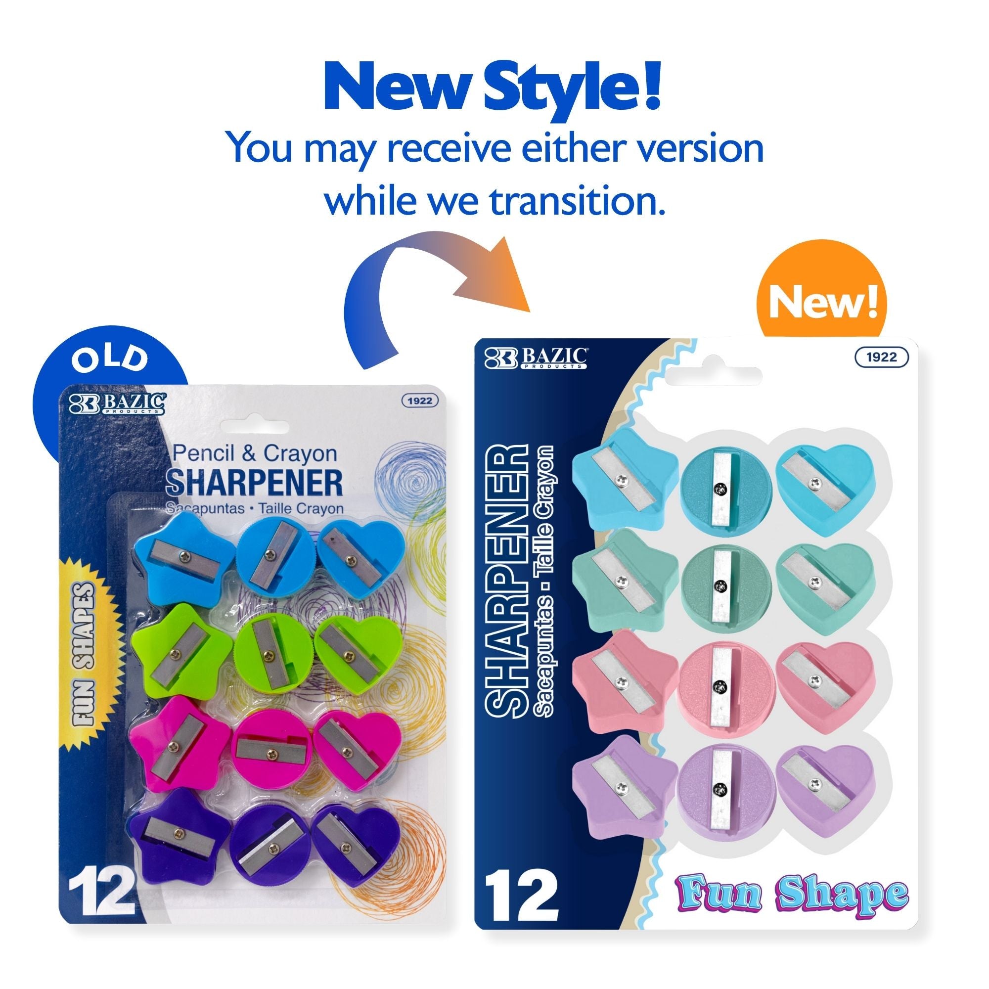 Fun Sharpener BAZIC Fun Shaped Pencil Sharpener (12/Pack) – BAZIC Products