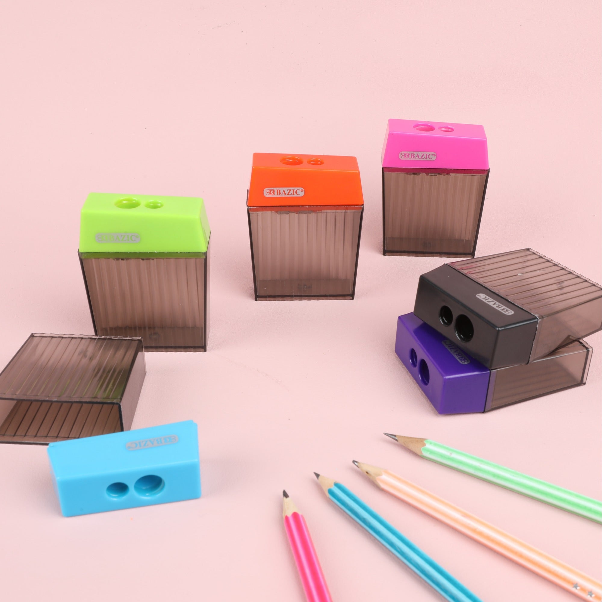 Harper Dual Hole Square Sharpener w/ Receptacle