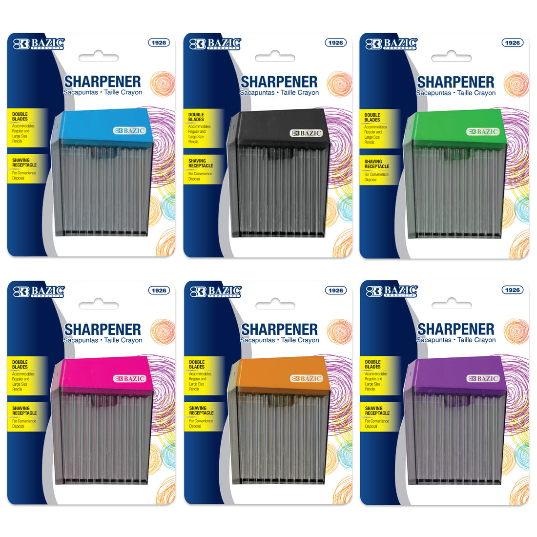 Harper Dual Hole Square Sharpener w/ Receptacle
