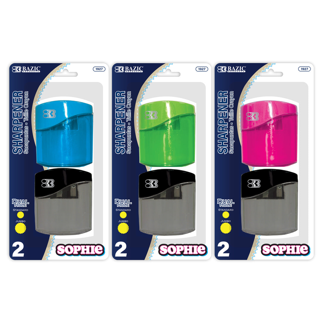 Sophie Dual Hole Sharpener w/ Square Receptacle (2/Pack)