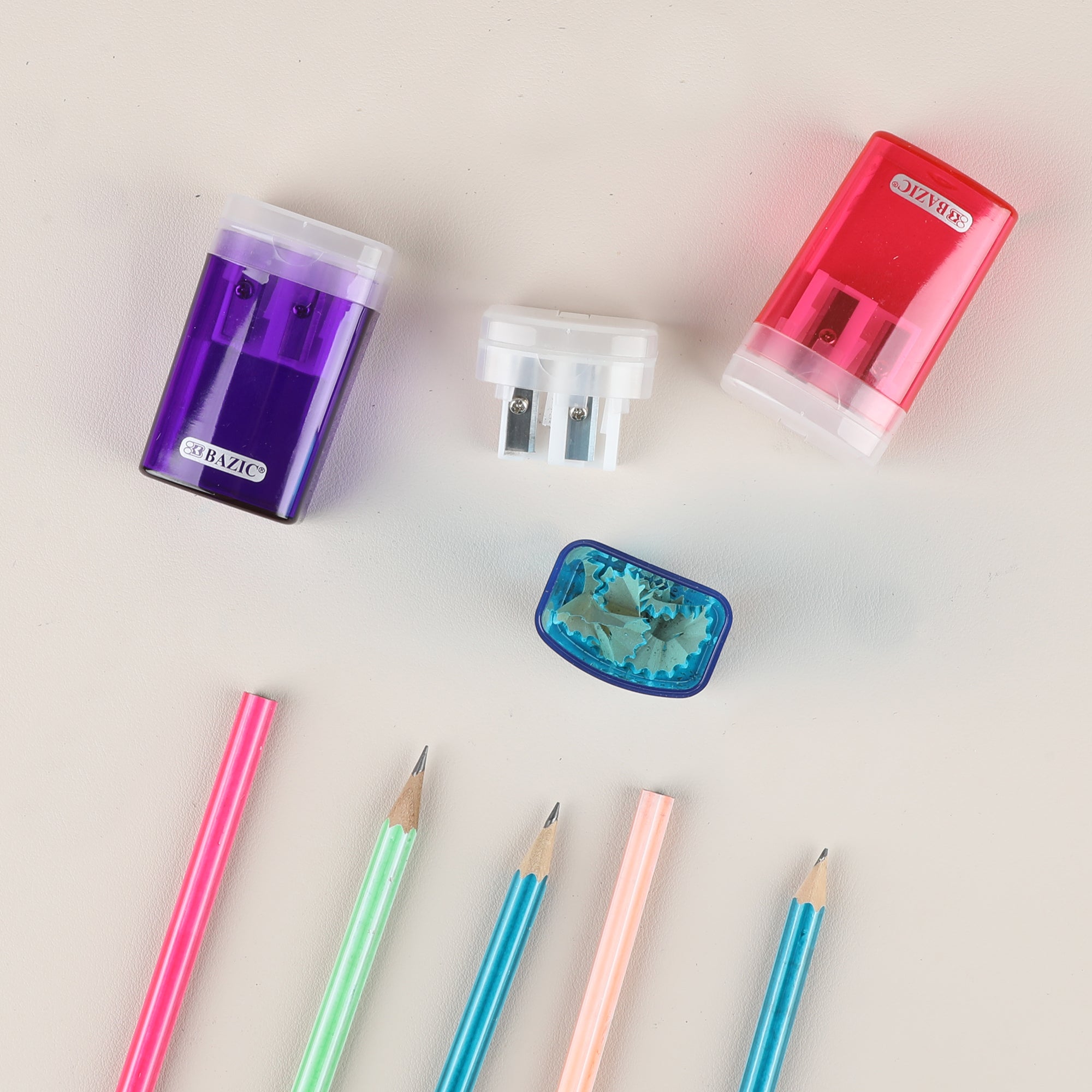 BAZIC Victor Dual Hole Sharpener w/ Lid & Receptacle (BULK