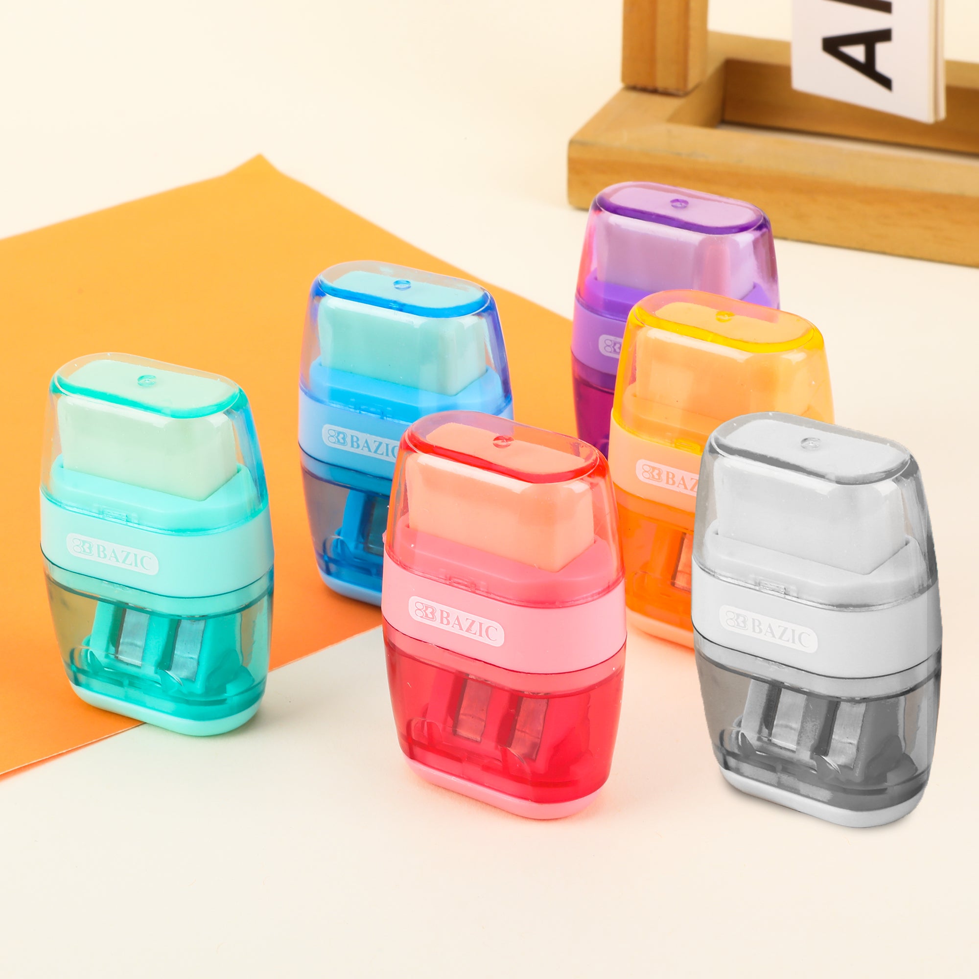 Mila Dual Hole Sharpener w/ Square Receptacle + Eraser