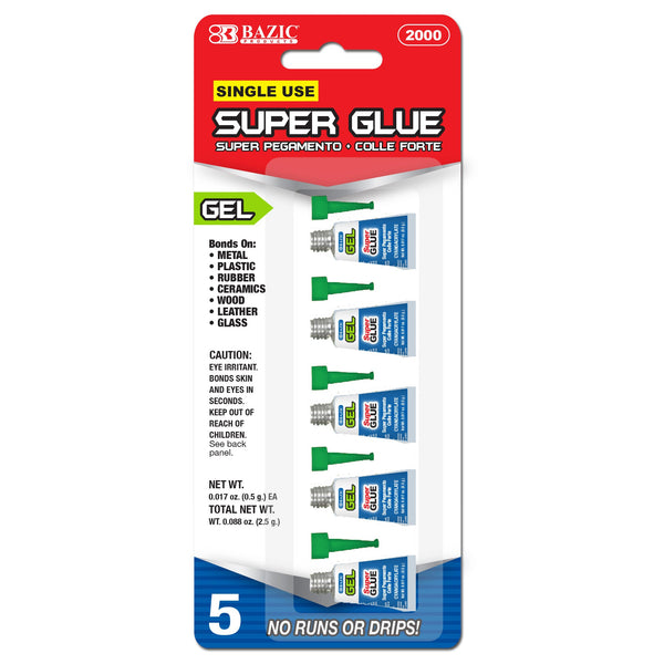 0.017 oz (0.5g) Super Glue Gel (5/Pack)