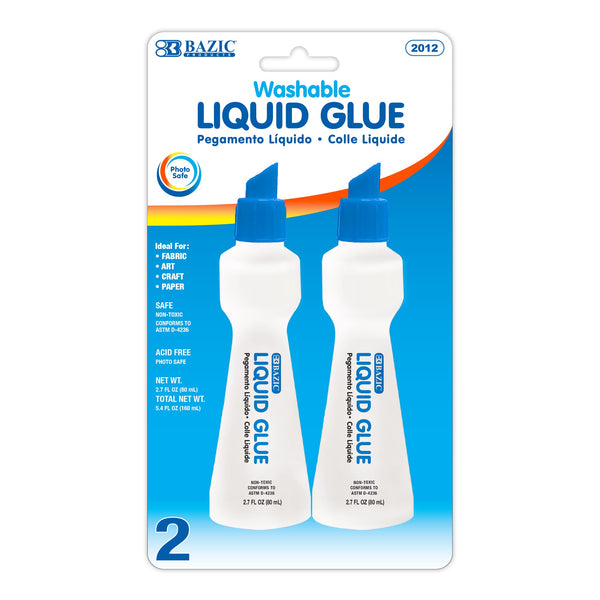 2.7 FL OZ (80 mL) Stationery Clear Glue (2/Pack)