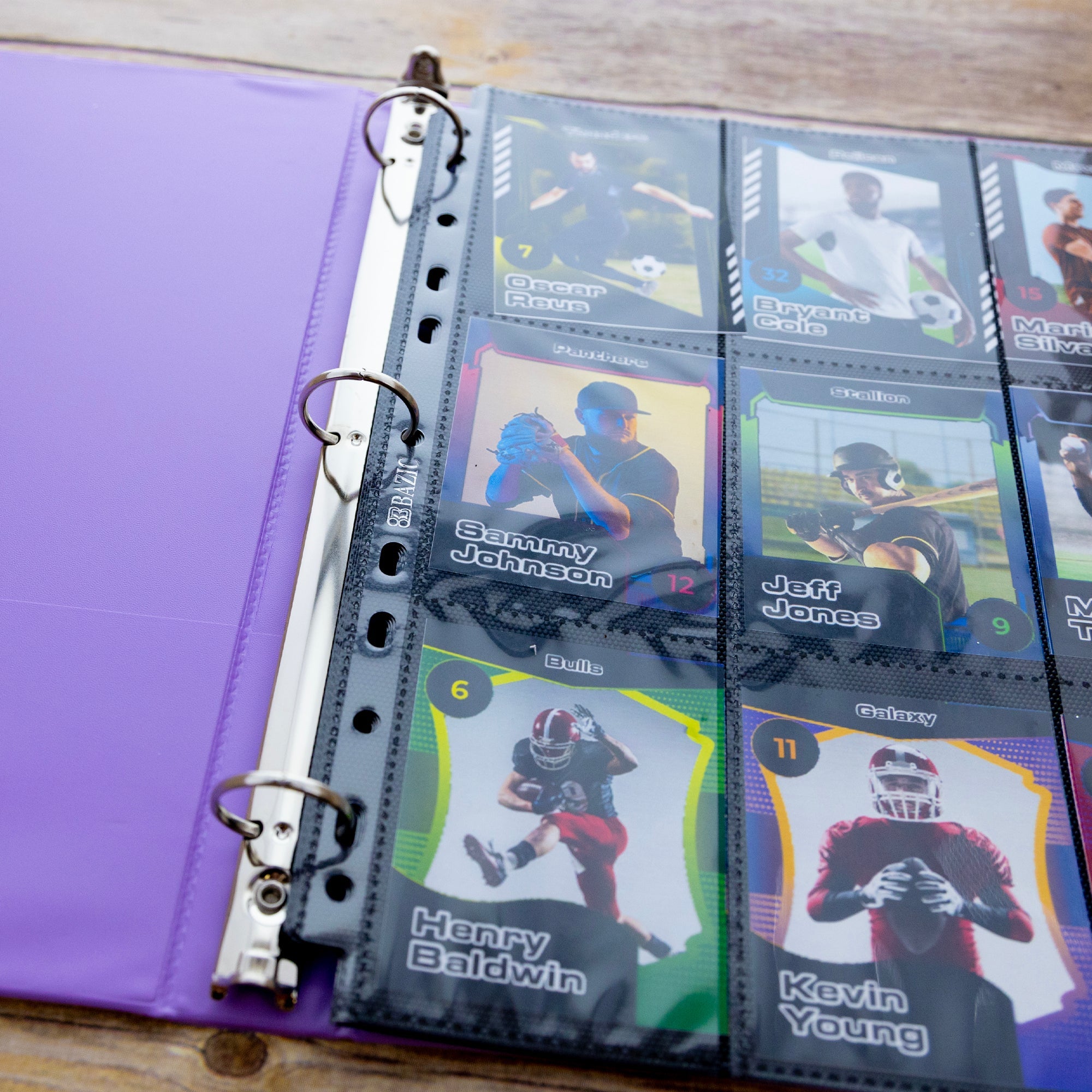 BAZIC Side Loading 9-Pockets Double Sided Trading Card Holders (5