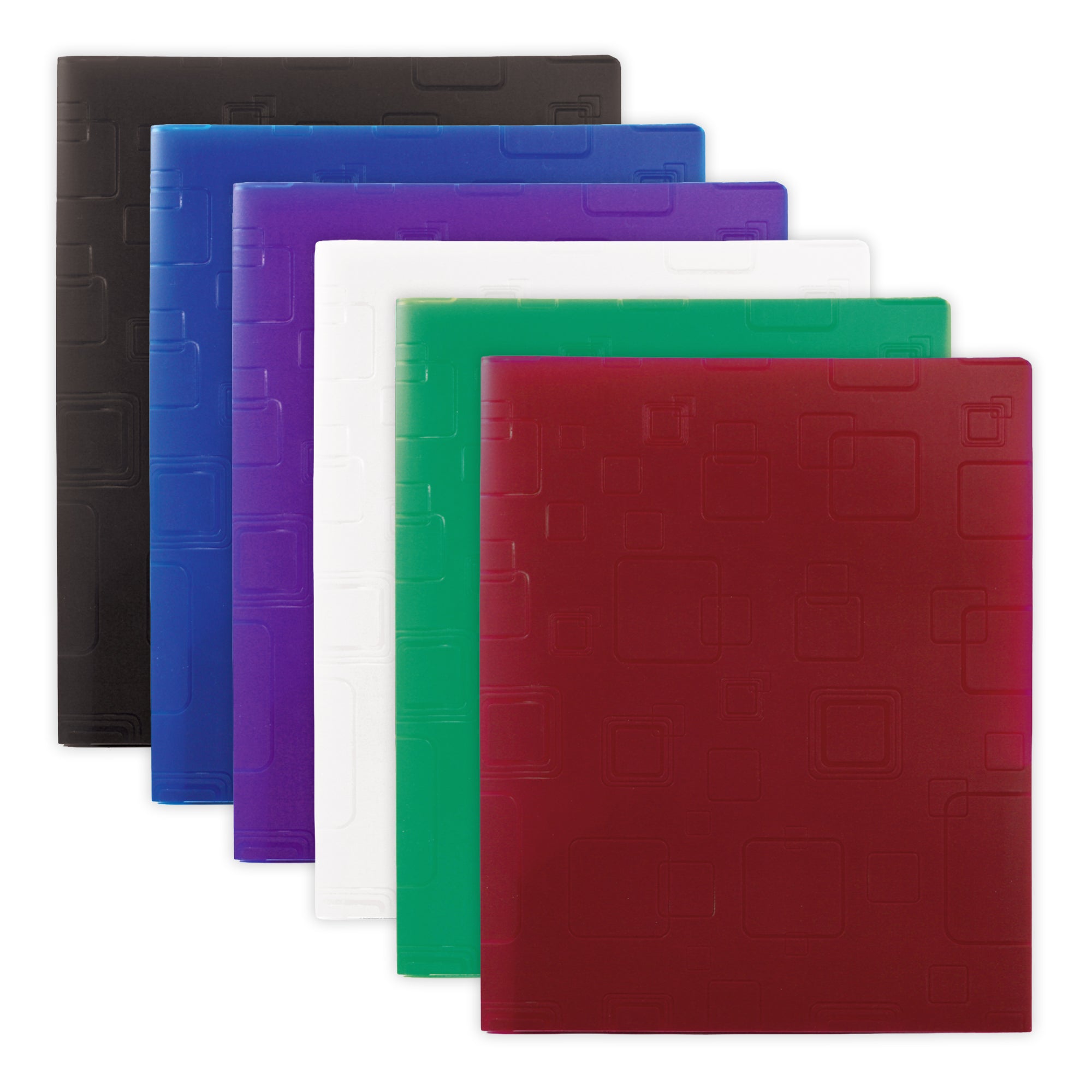 Cubic Embossed 2-Pocket Poly Portfolio
