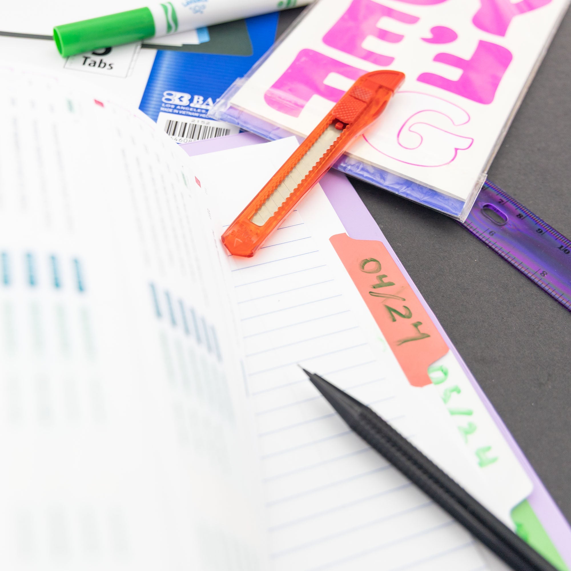 White Paper Dividers w/ 5-Writable Color Tabs