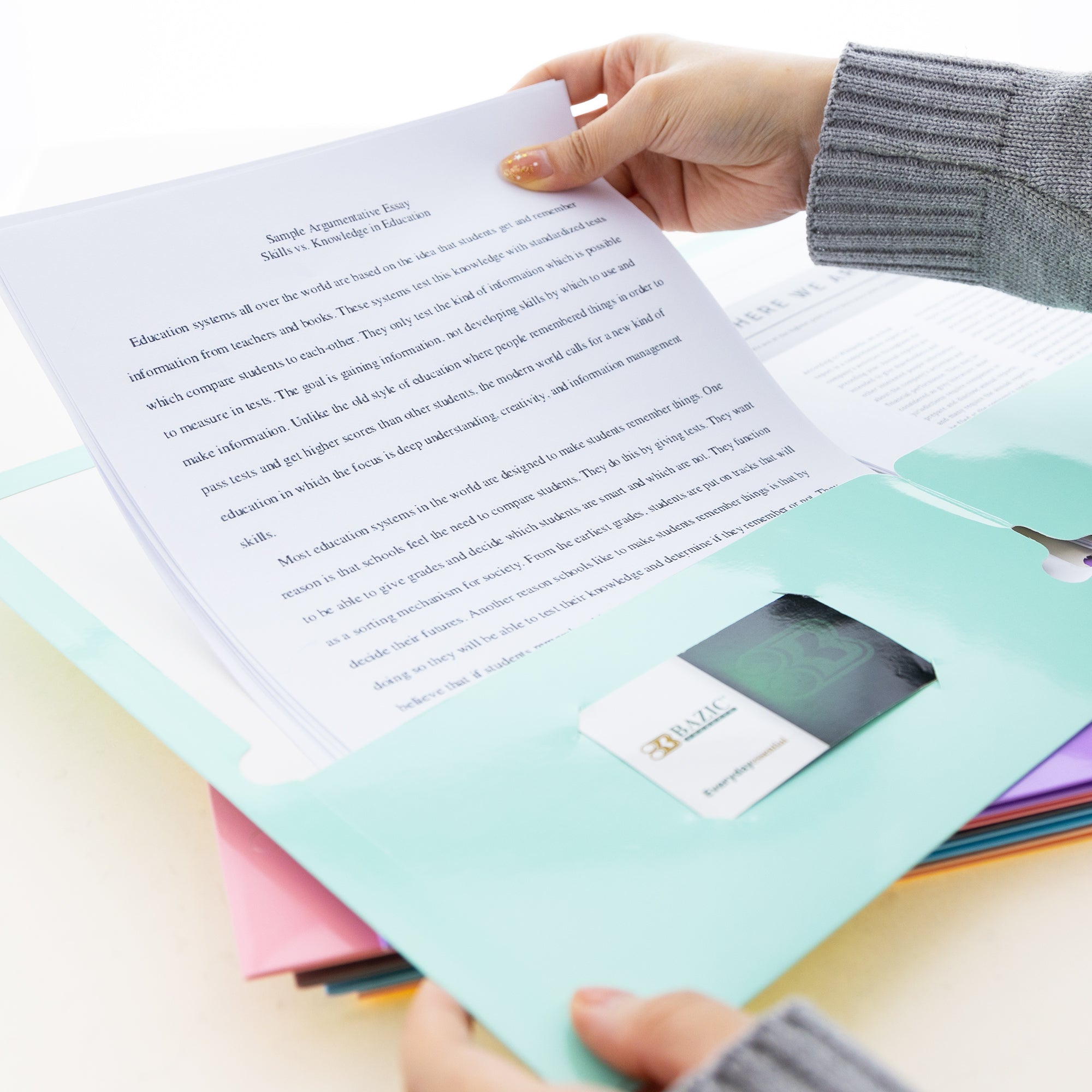 Glossy Laminated Pastel Color 2-Pockets Portfolios