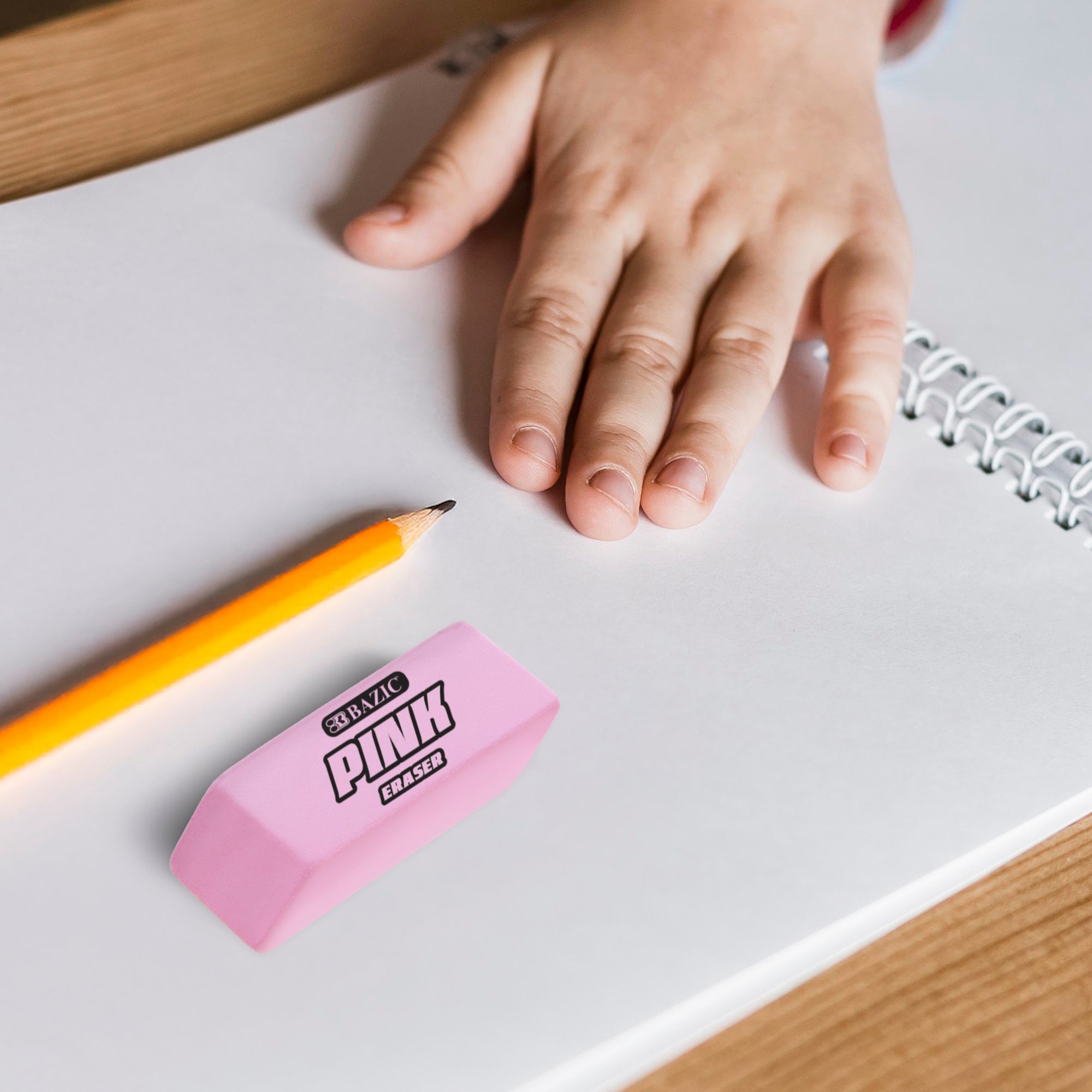 Pink Bevel Eraser (12/Box)