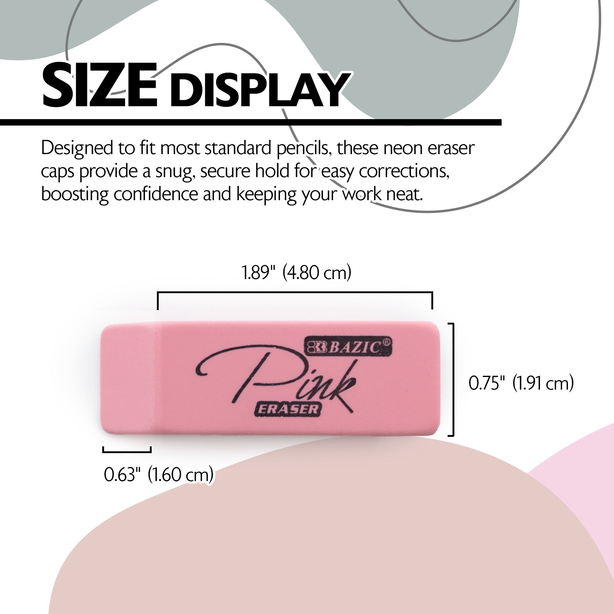 BAZIC Pink Bevel Eraser (4/Pack) – BAZIC Products