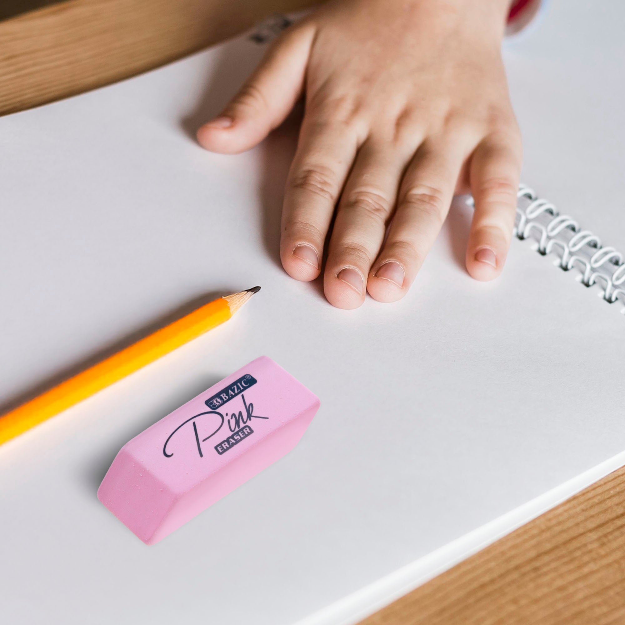 Pink Bevel Eraser (4/Pack)