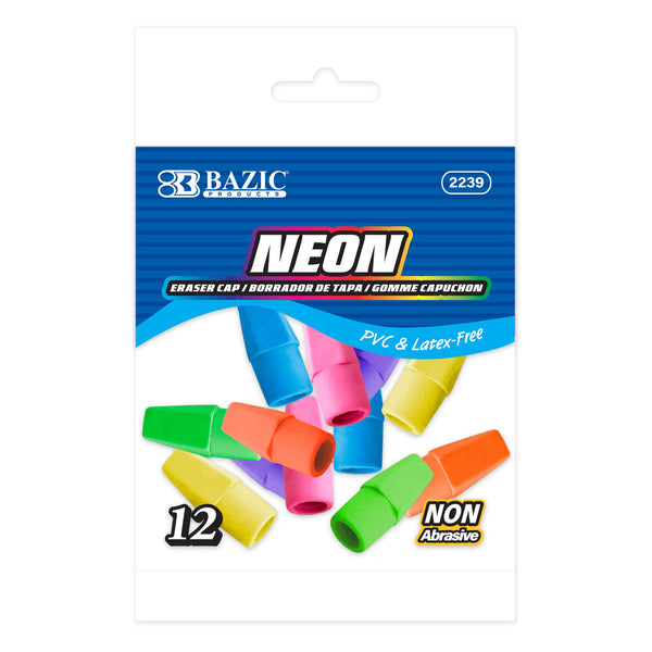 Neon Eraser Cap (12/Pack)