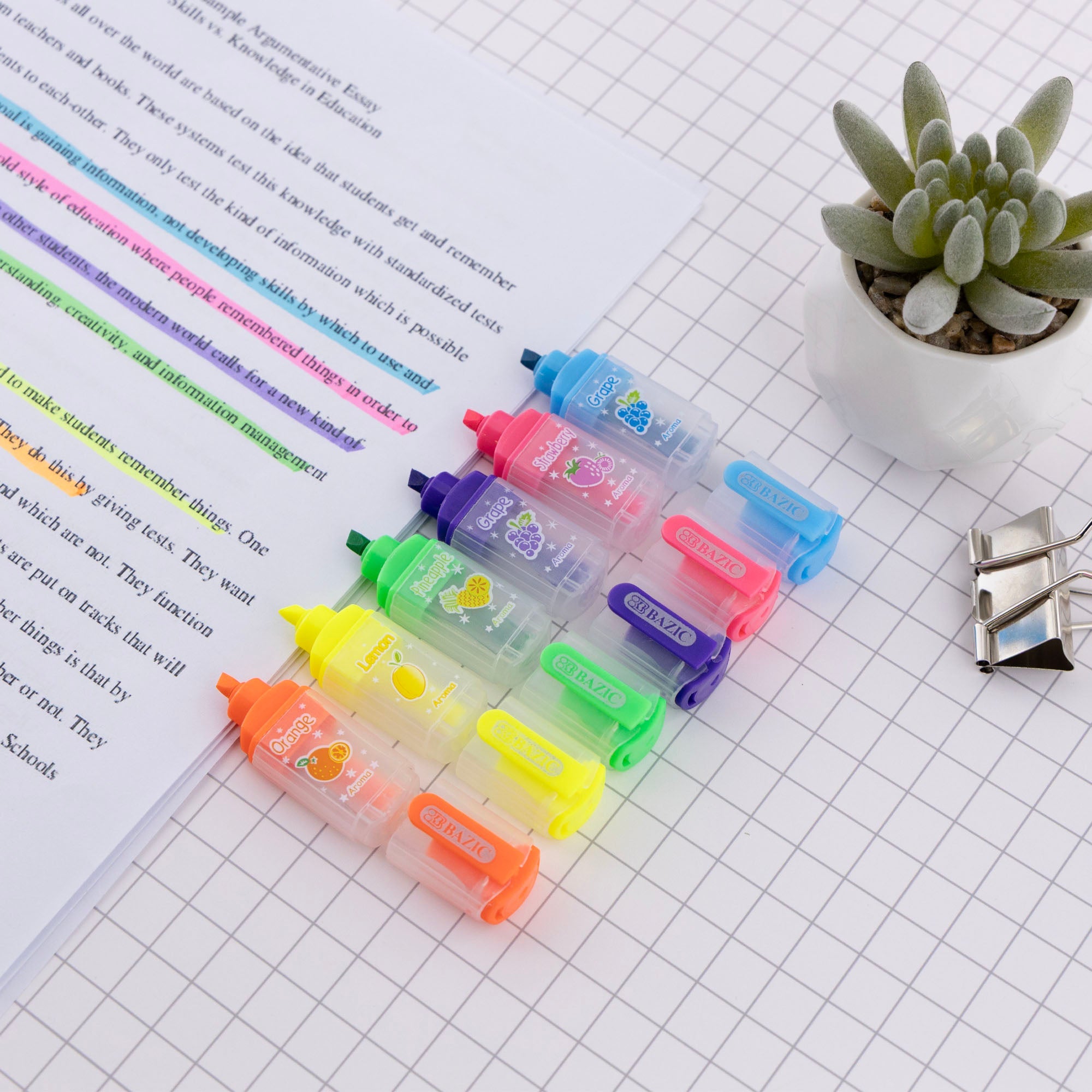 Fruit Scented Mini Highlighters (6/Pack)