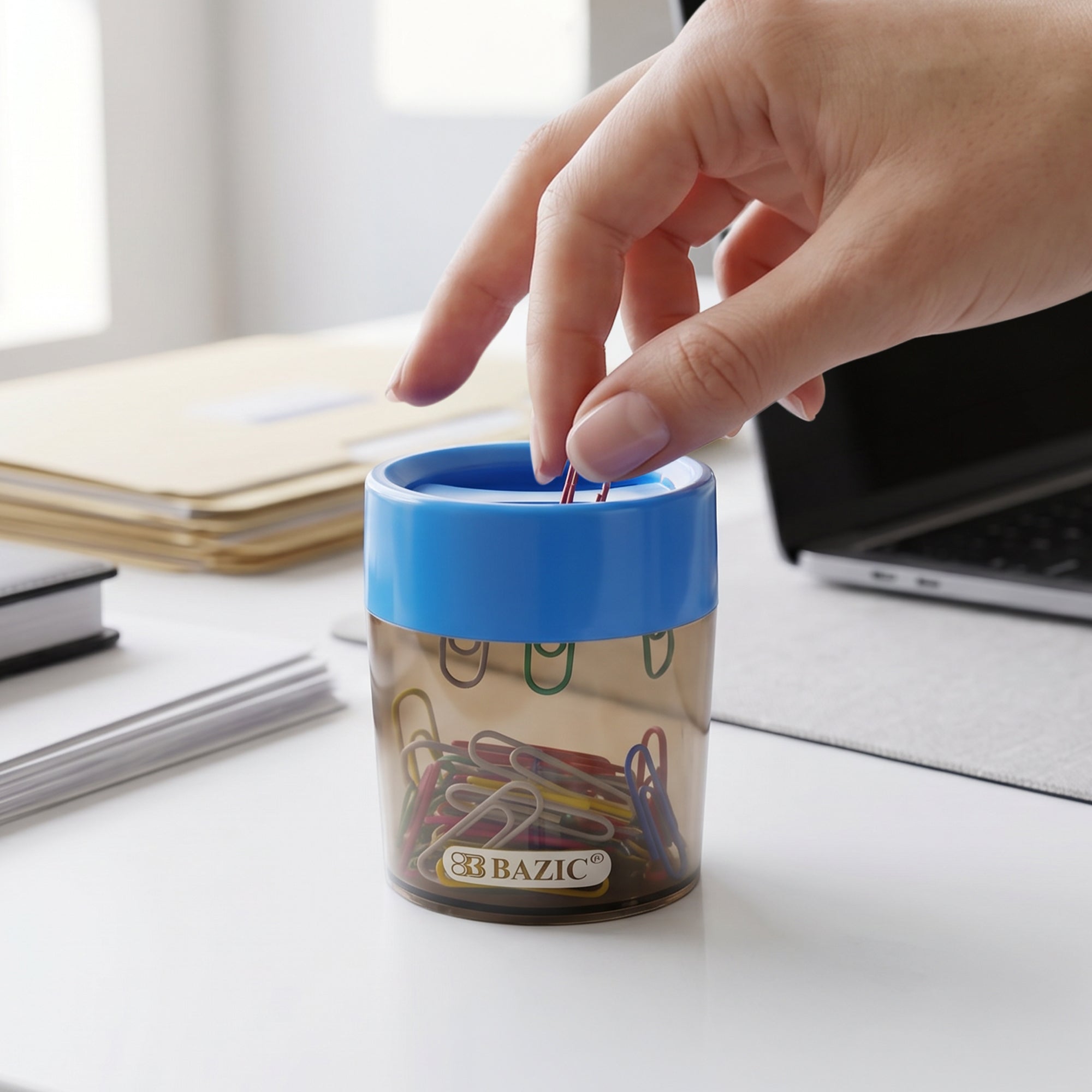 Magnetic Paper Clips Holder w/ Asst. Color No.1 Paper Clip