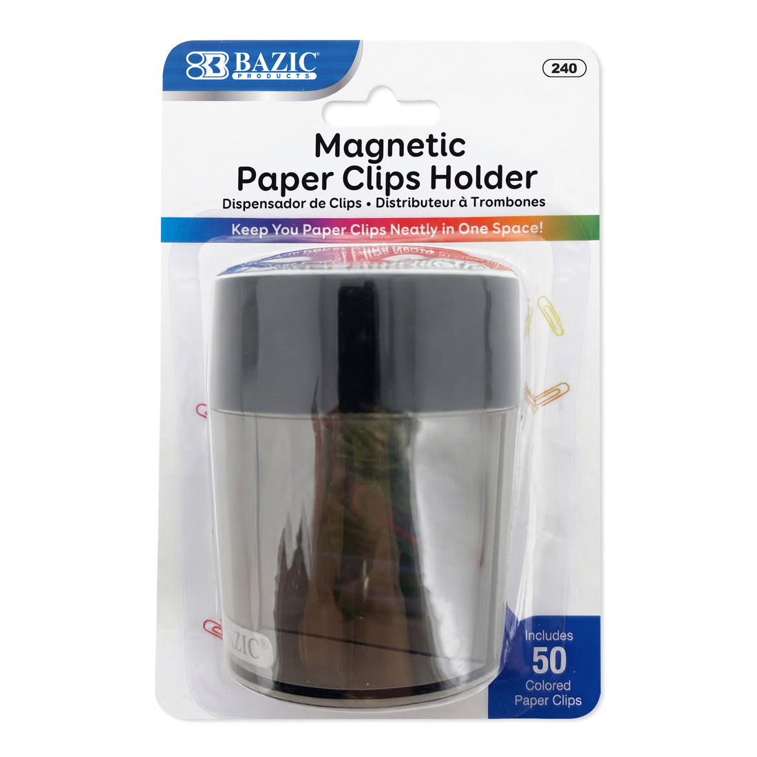 Magnetic Paper Clips Holder w/ Asst. Color No.1 Paper Clip