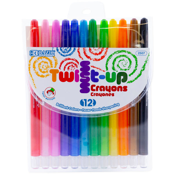 12 Color Twist-Up Propelling Crayons